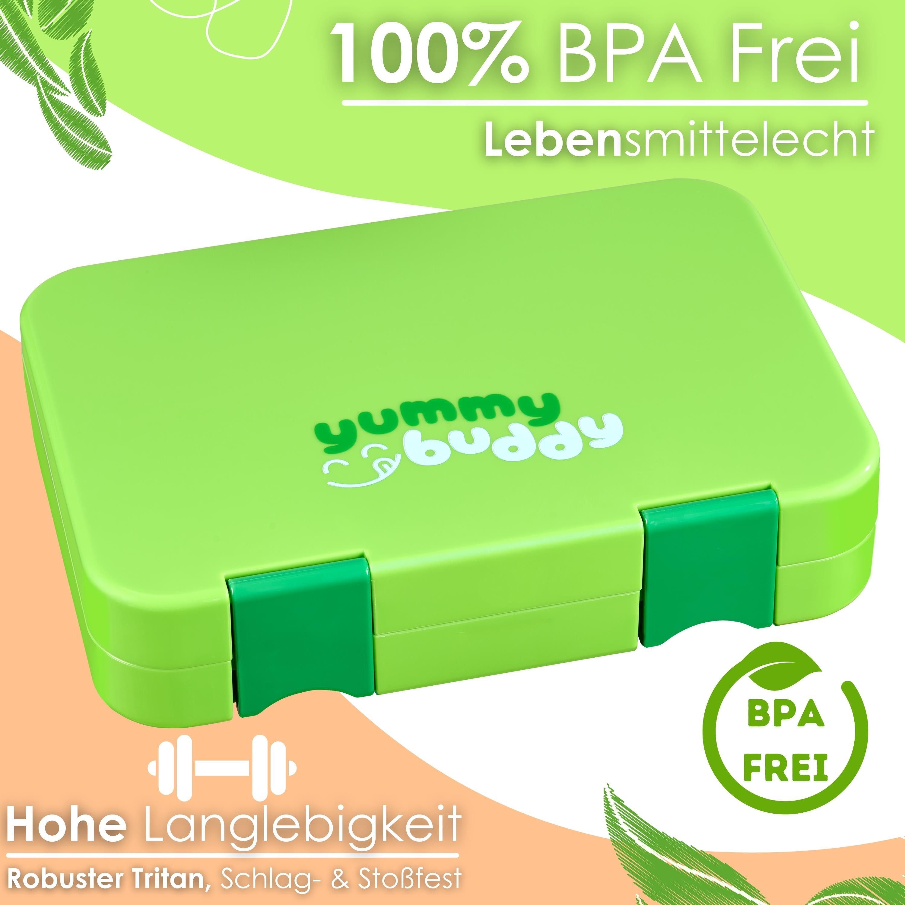 ecosa Lunchbox EO-8171 yummy buddy Kinder Brotdose, Tritan, (Brotdose, 4-tlg), Kinderfreundliche Verriegelung,BPA-Frei,Auslaufsicher,Vesperdose – Bild 5 von 5