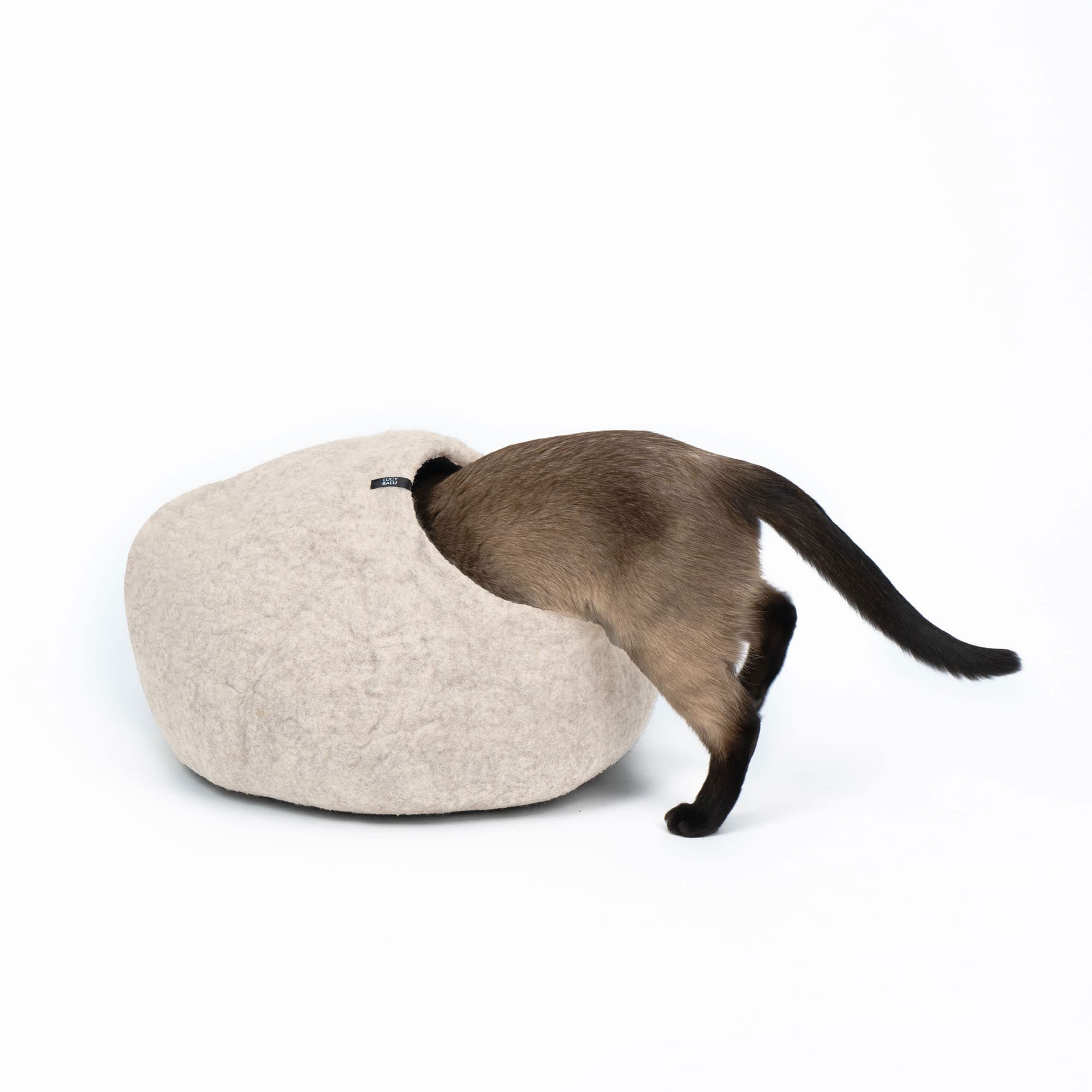 LucyBalu Tierbett Katzenhöhle aus Filz, Filzhöhle für Katzen, Kuschelhöhle für Katzen