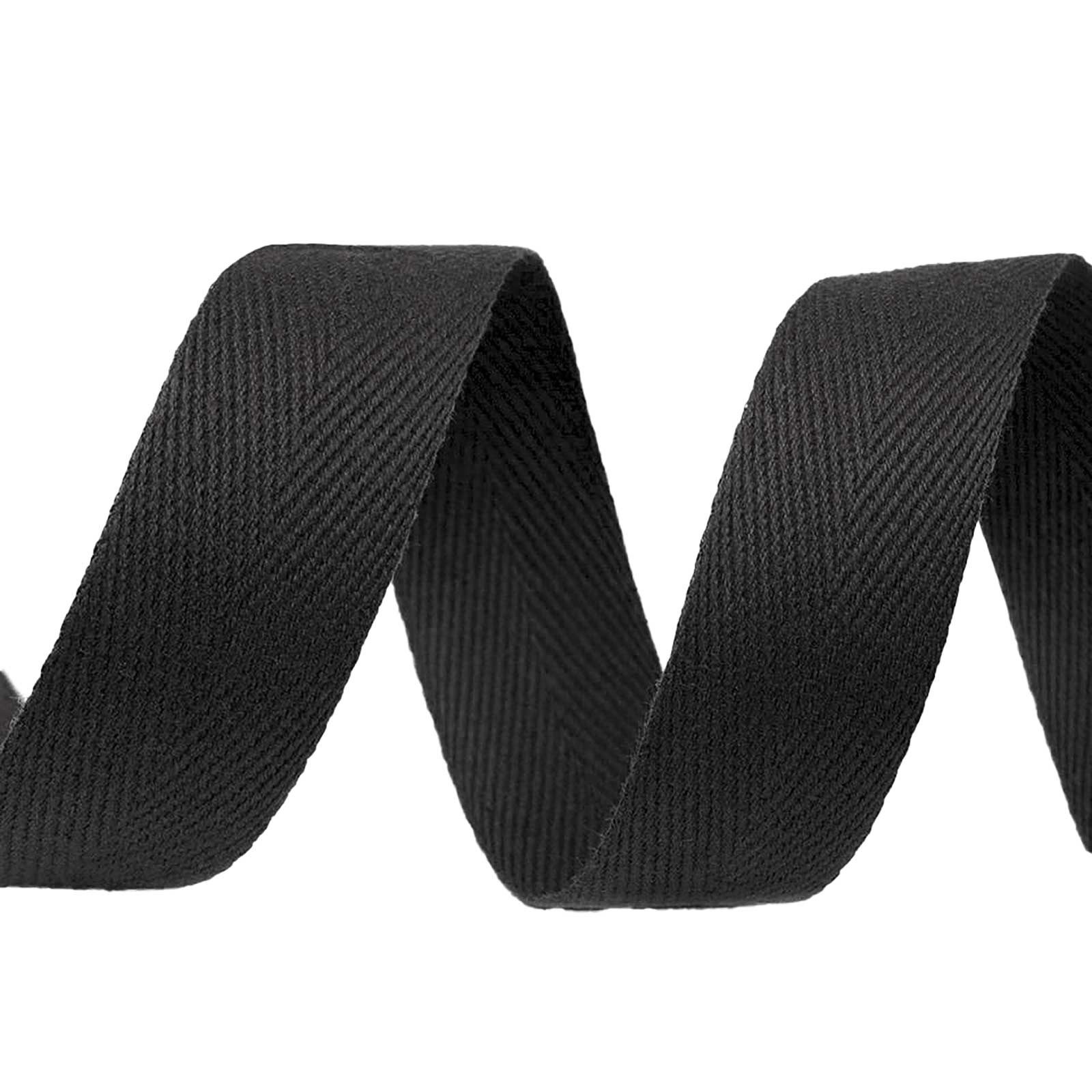 maDDma Webband 5m Köperband Baumwoll-Band 20mm Einfassband Kantenband Dekoband, schwarz