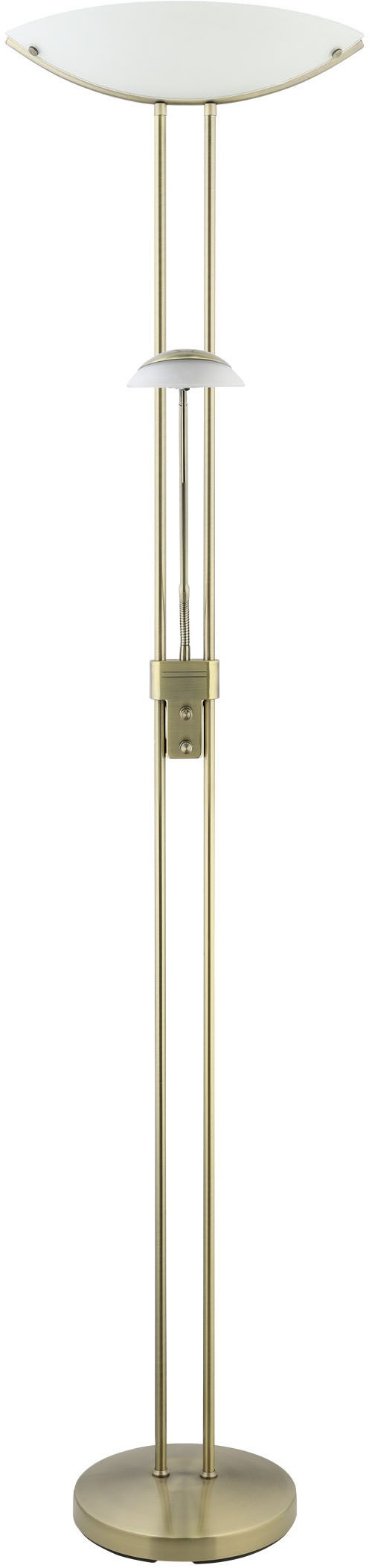 EGLO Stehlampe BAYA Stehlampe - Stahl - R7S;G9 - 1X230W;1X33W - IP20, Dimmfunktion, Ein-/Ausschalter, Lesearm, mehrere Helligkeitsstufen, LED fest integriert, Standleuchte, Leselampe, Wohzimmer, Schlafzimmer, L44 x H180 cm