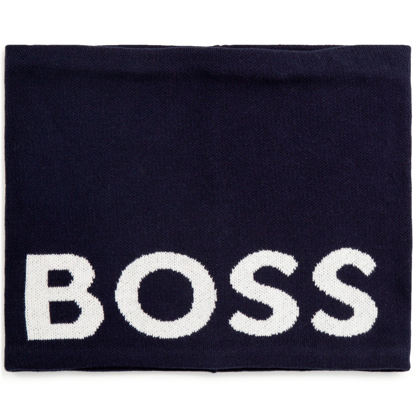 BOSS Loop HUGO BOSS Kids coole Designer Schal Snood mit großem Jaquard Logo