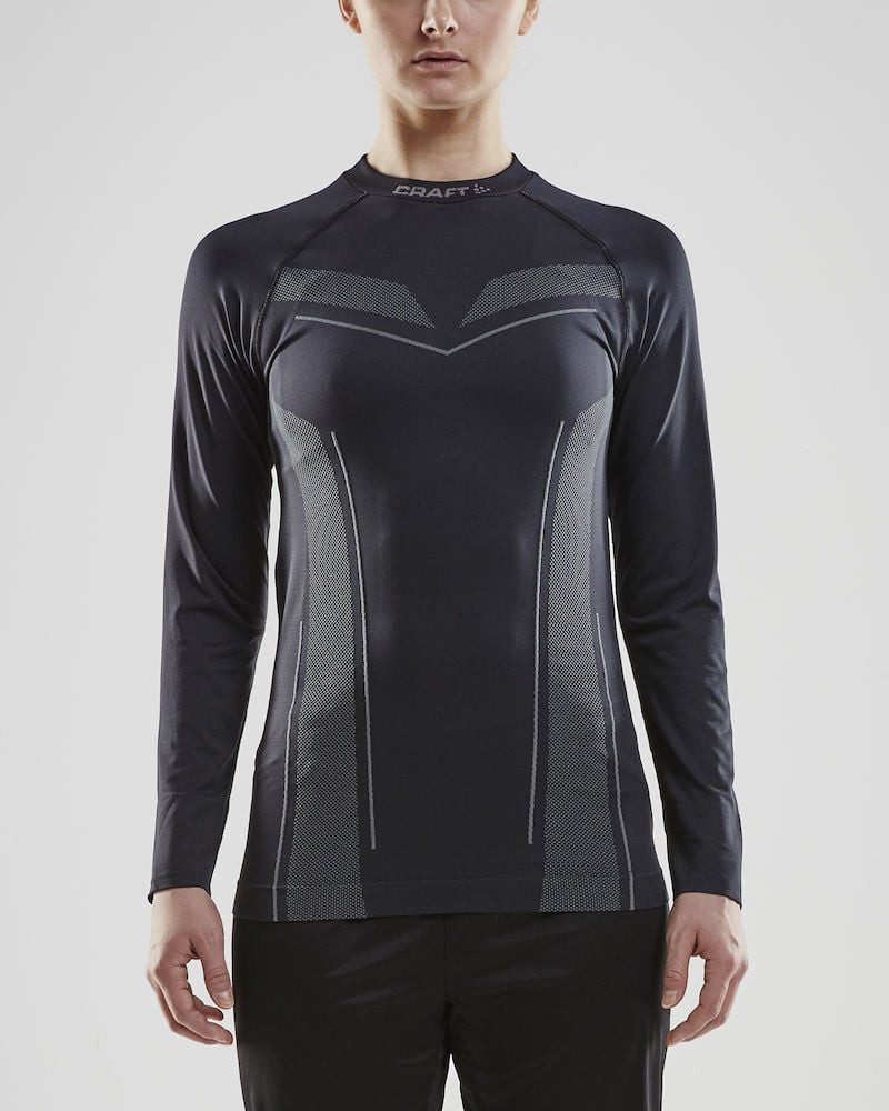 Langarmshirt Pro Control Seamless (nahtlos) Unterwäsche schwarz Damen
