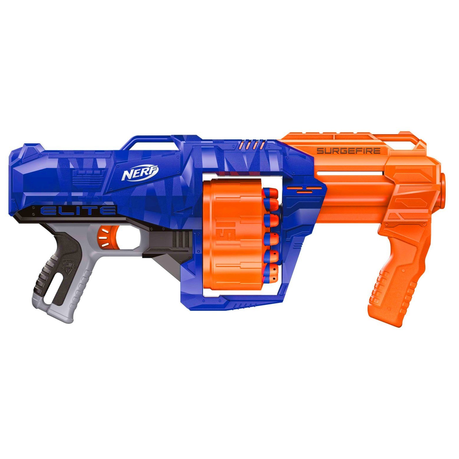 Metamorph Blaster Nerf SurgeFire Blaster - 15 Darts, Reichweite 27 m, Ein zuverlässiger, effektiver Trommelblaster ohne Schnickschack!