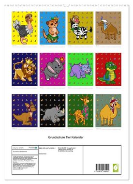 CALVENDO Wandkalender Grundschule Tier Kalender - Tier Wandkalender für Vorschule, Grundschule und Kinderzimmer (Premium, hochwertiger DIN A2 Wandkalender 2023, Kunstdruck in Hochglanz)