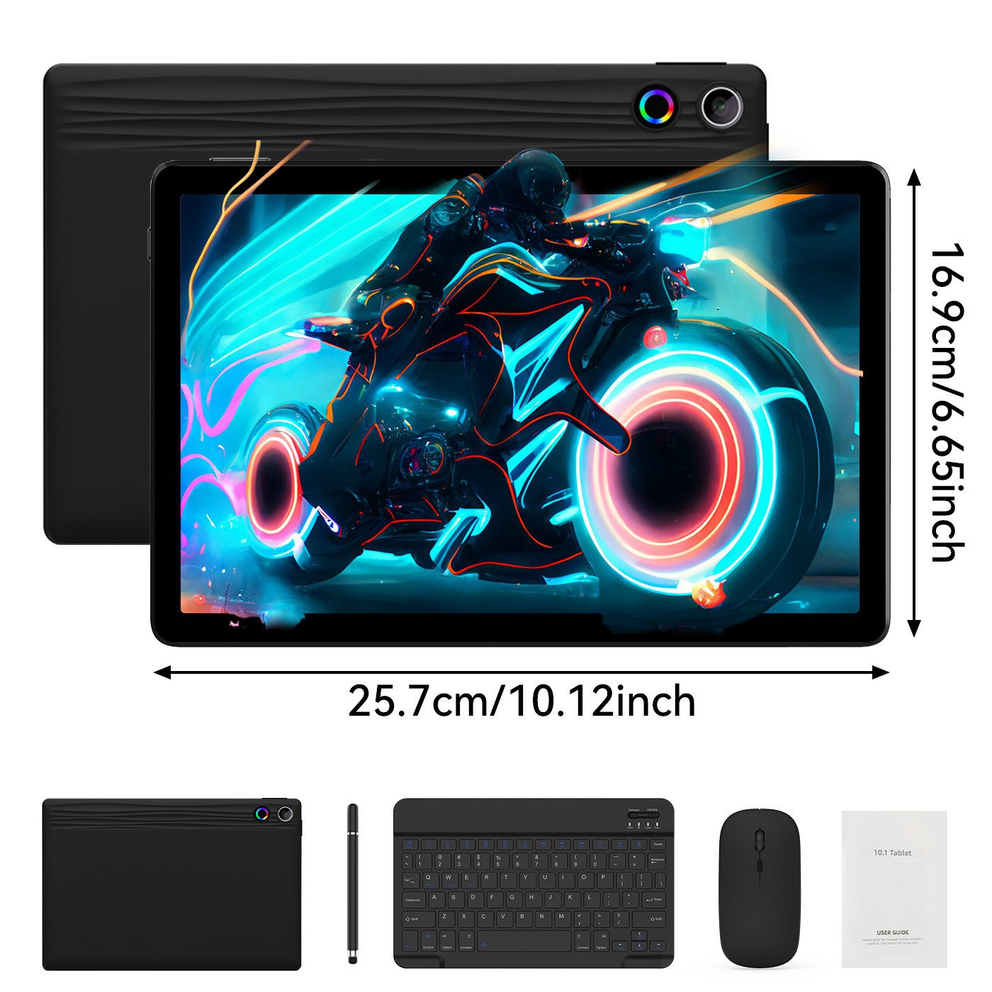 BUFO 11 Zoll Octa-Core 16(4+12)GB+128GB 1280x800 IPS HD 6800mAh WiFi 6 Tablet (11", 128 GB, Android, 2,4G/5G WiFi, 2,4G/5G WiFi, WidevineL1, mit Stift/Maus/Tastatur)