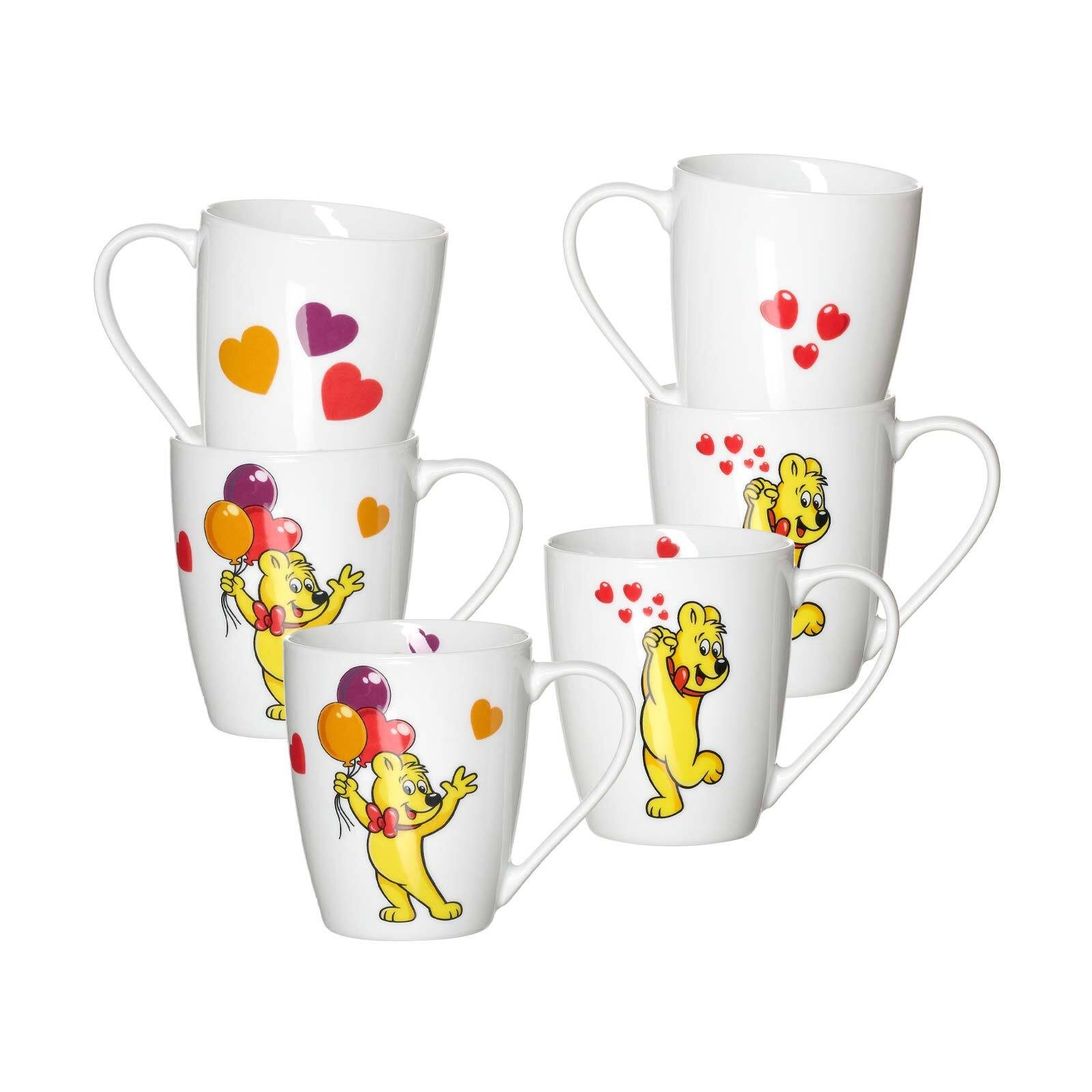 Ritzenhoff & Breker Kinderbecher Haribo Heart Becher 360 ml 6er Set, 6-tlg., Porzellan