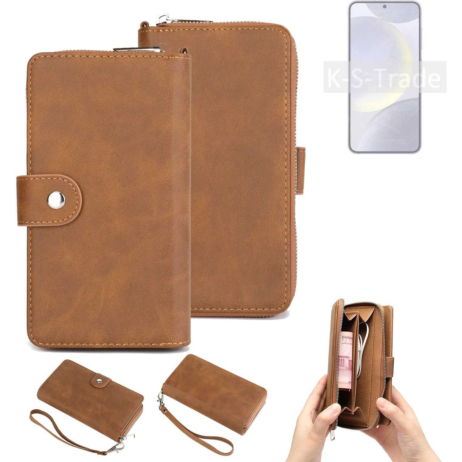 K-S-Trade Handyhülle für Samsung Galaxy S24, Handyhülle Schutzhülle & Portemonnee Tasche Handytasche Case Etui