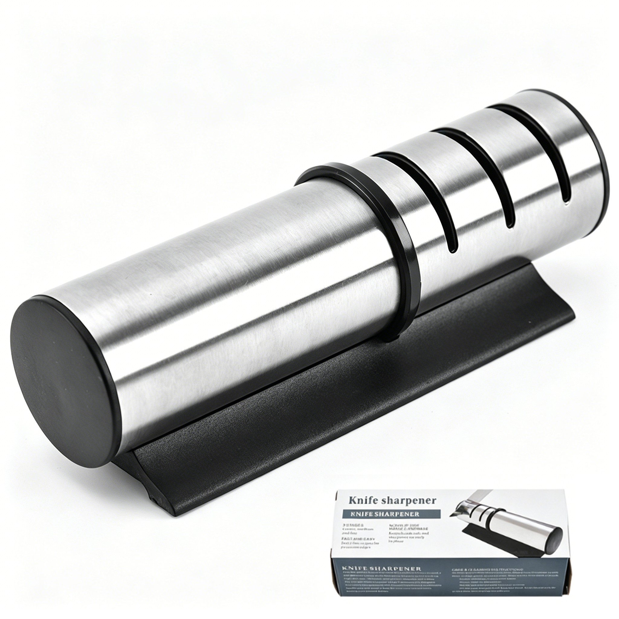 Toomoke Messerschärfer Messerschärfer Rollschleifer mit 3 Stufen Rutschfester Boden, 3 Stufen Messerschärfer Moderne Rollschleifer manuelle Funktionsweise