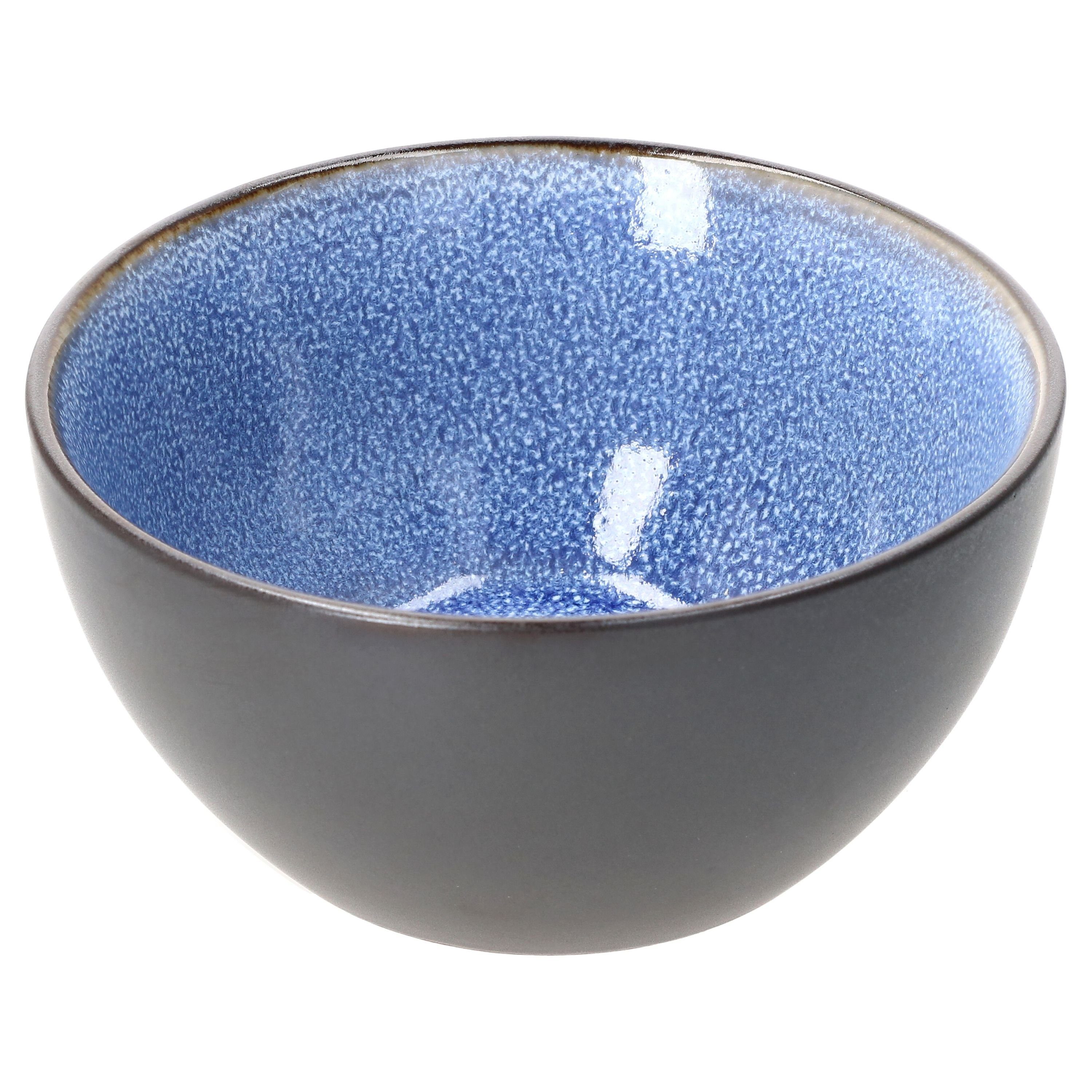 MamboCat Reactive Puddingschale 6er rund Set Glaze Porzellan Blue Müslischale 24321838, 6cm -