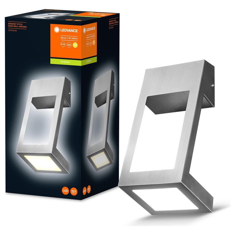 Ledvance Außen-Wandleuchte LED Wandleuchte Endura in Silber und Weiß 7W 360lm IP44, LED