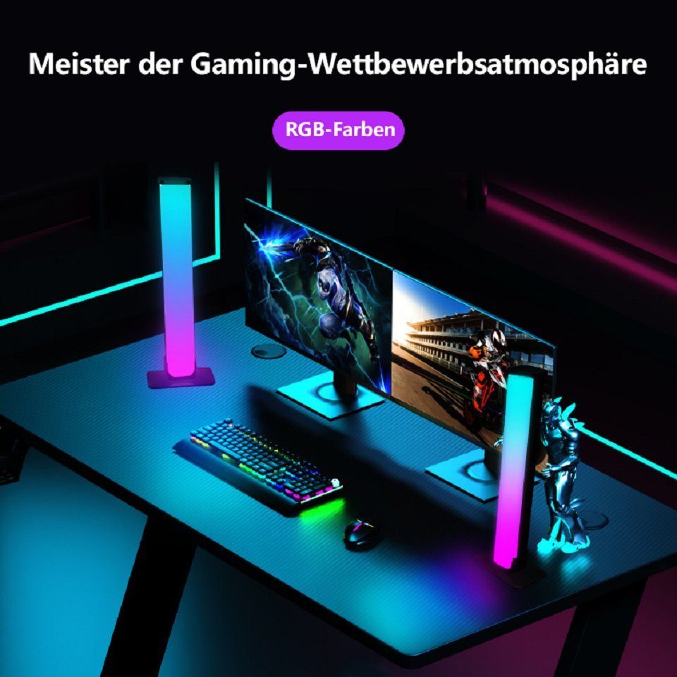 Lampe Stripe Lightbar Stimmungslicht Gaming 2x Bluetooth TV LED-Streifen APP Lampe, Sensor RGB Sound LED BUMHUM Licht Hintergrundbeleuchtung Smart Gaming LED