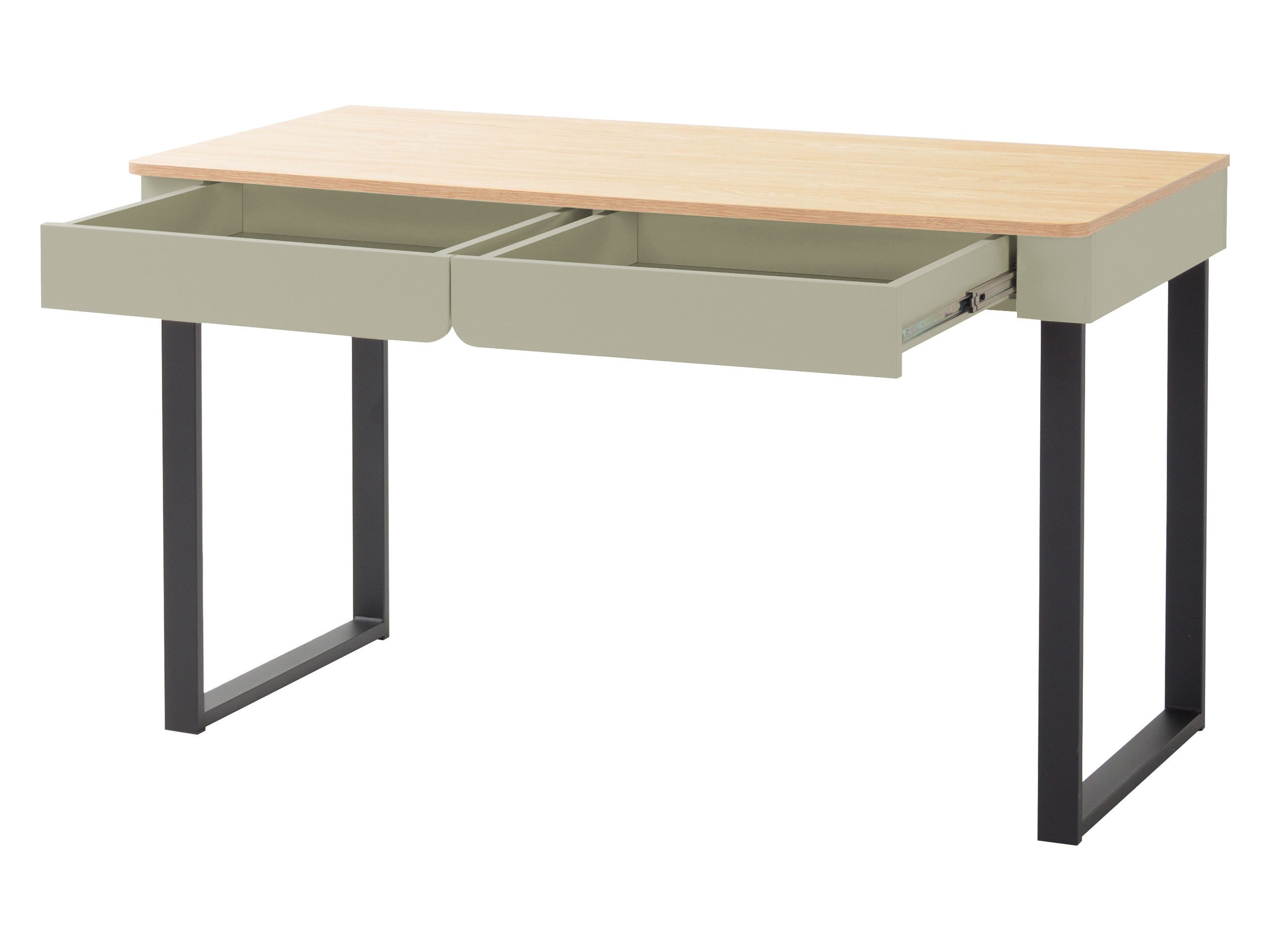 MIRJAN24 Schreibtisch Luca LC11 (mit zwei Schubleden), Metallbeine und Antirutschfüße