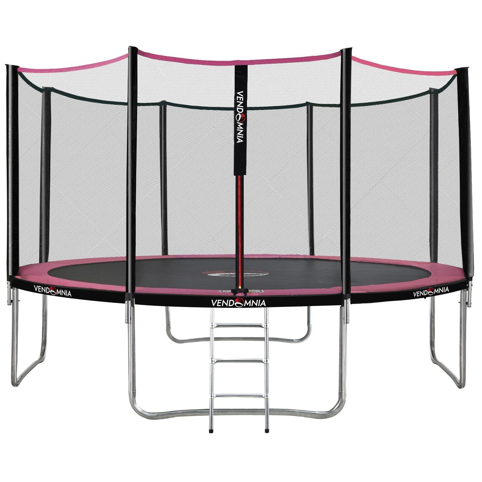 VENDOMNIA Fitnesstrampolin Trampolin - mit Sicherheitsnetz, (Leiter, Randabdeckung, Ø 427 cm, Farbwahl), Outdoor und Indoor Gartentrampolin mit Zubehör, Fitness Trampoline