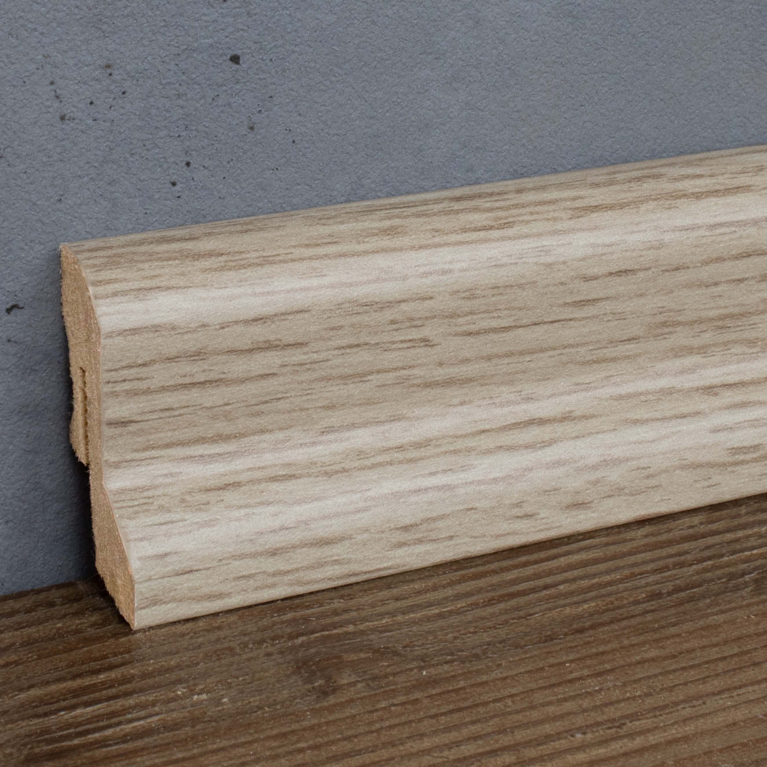 PROVISTON Sockelleiste MDF, 20 x 40 x 2500 mm, Eiche beige, Fußleiste, MDF foliert