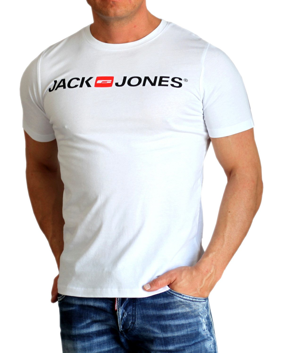 Jack & Jones T-Shirt Stilvolles Slim-Fit oder Regular Shirt mit Printdruck (3er-Pack) Printdruck