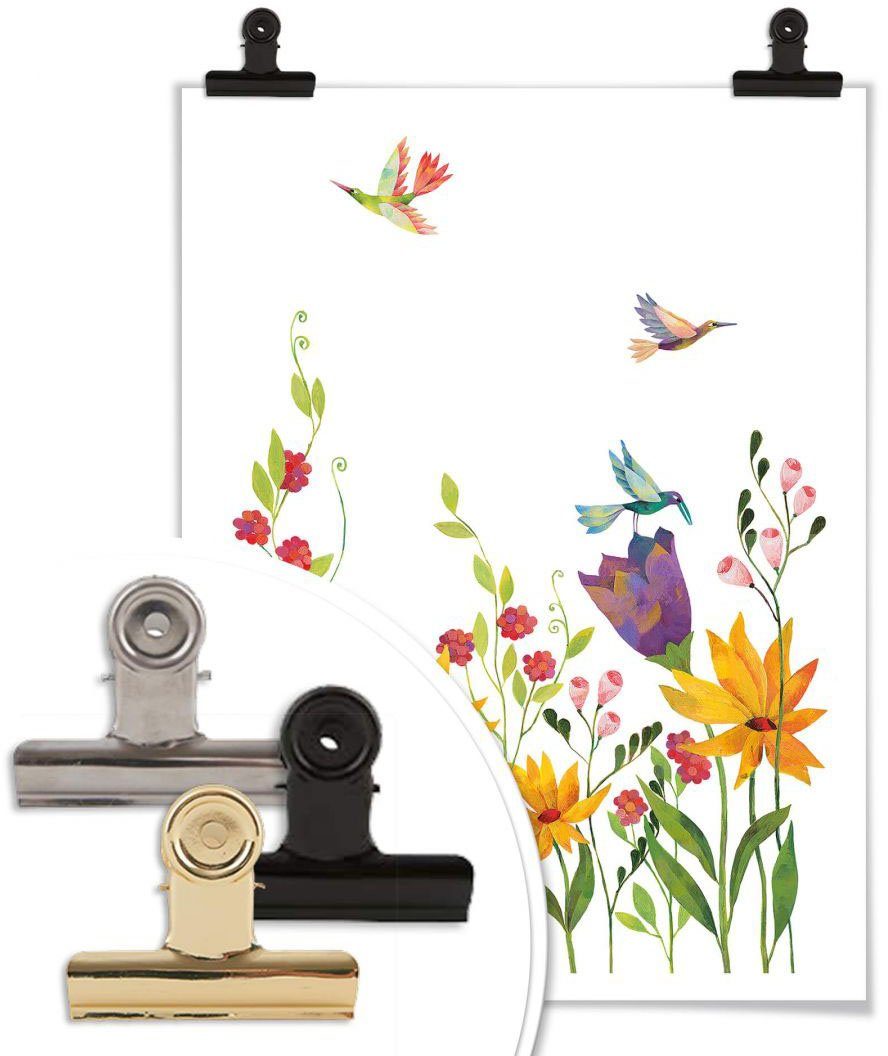 Wall-Art Poster, St), Wandposter Bild, Blütenpoesie Floral, Poster Blumen Blanz Blumen (1 Wandbild,