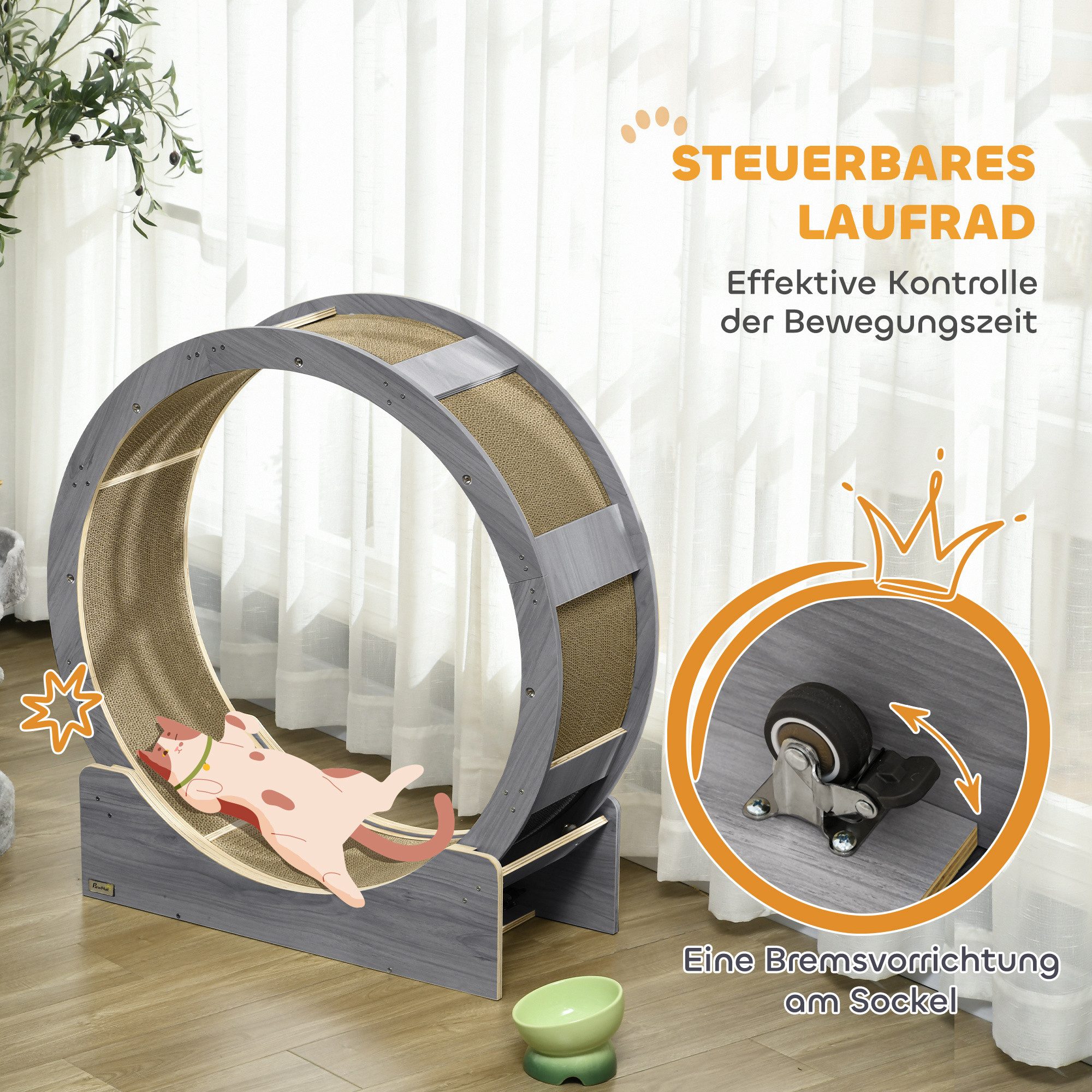 MC Star Tierlaufrad Katzenlaufrad Laufrad für Katzen 91 cm mit Bremse, Krat günstig online kaufen