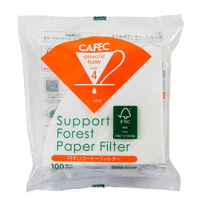 Cafec Ersatzfilter SFP Filterpapier Cup 4, 100 Stück - Made in Japan, FSC