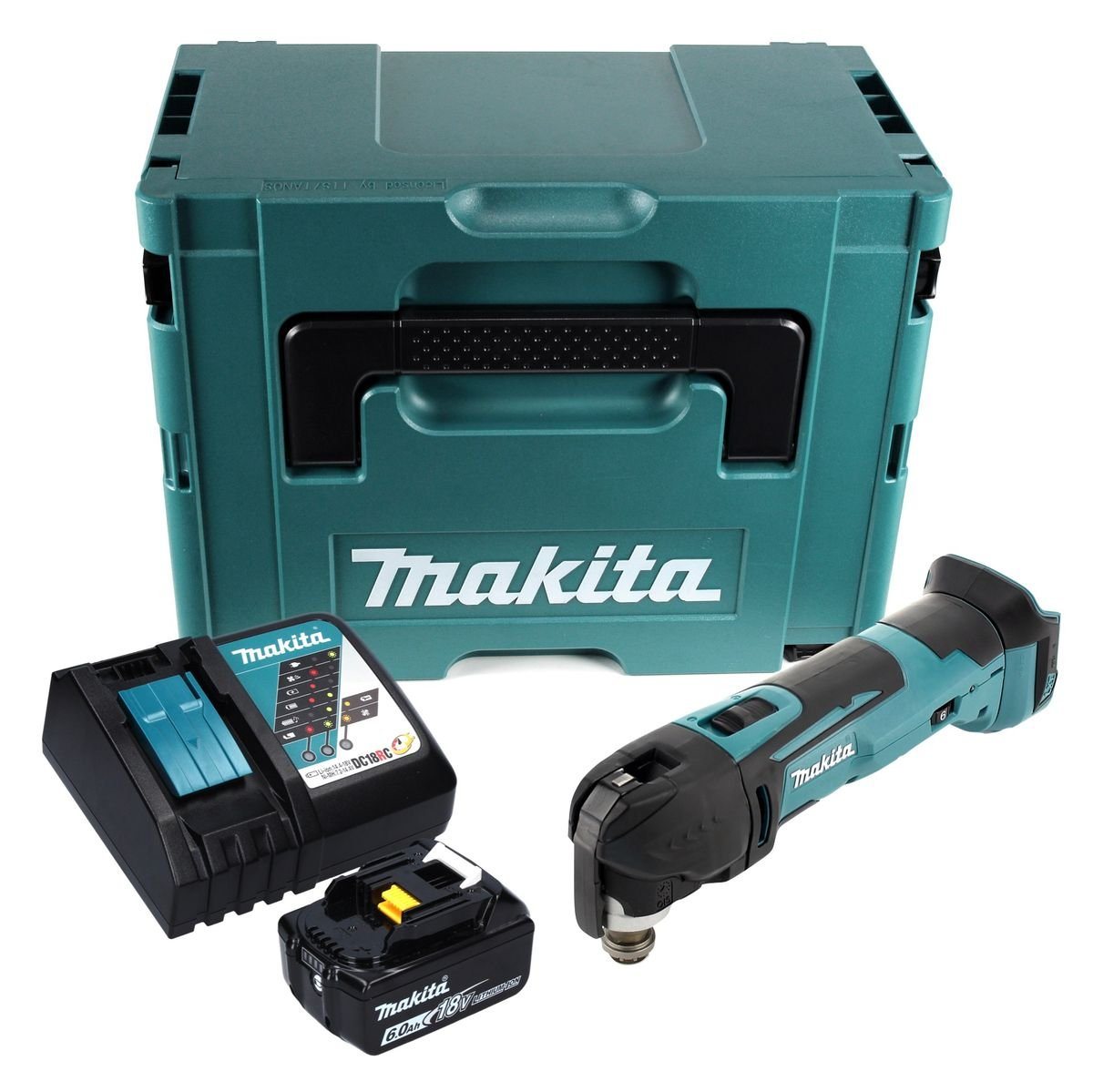 Thumbnail - Makita Akku-Multifunktionswerkzeug DTM 51 RG1J Akku Oszillierer 18 V + 1x Akku 6,0 Ah + Ladegerät + Makp