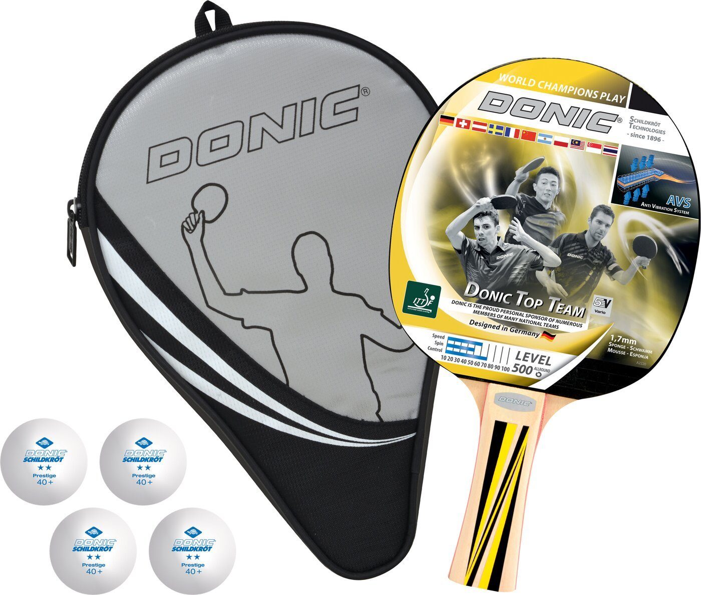 Donic Tischtennisschläger TT-Set TOP TEAMS 500 "Geschenkset"