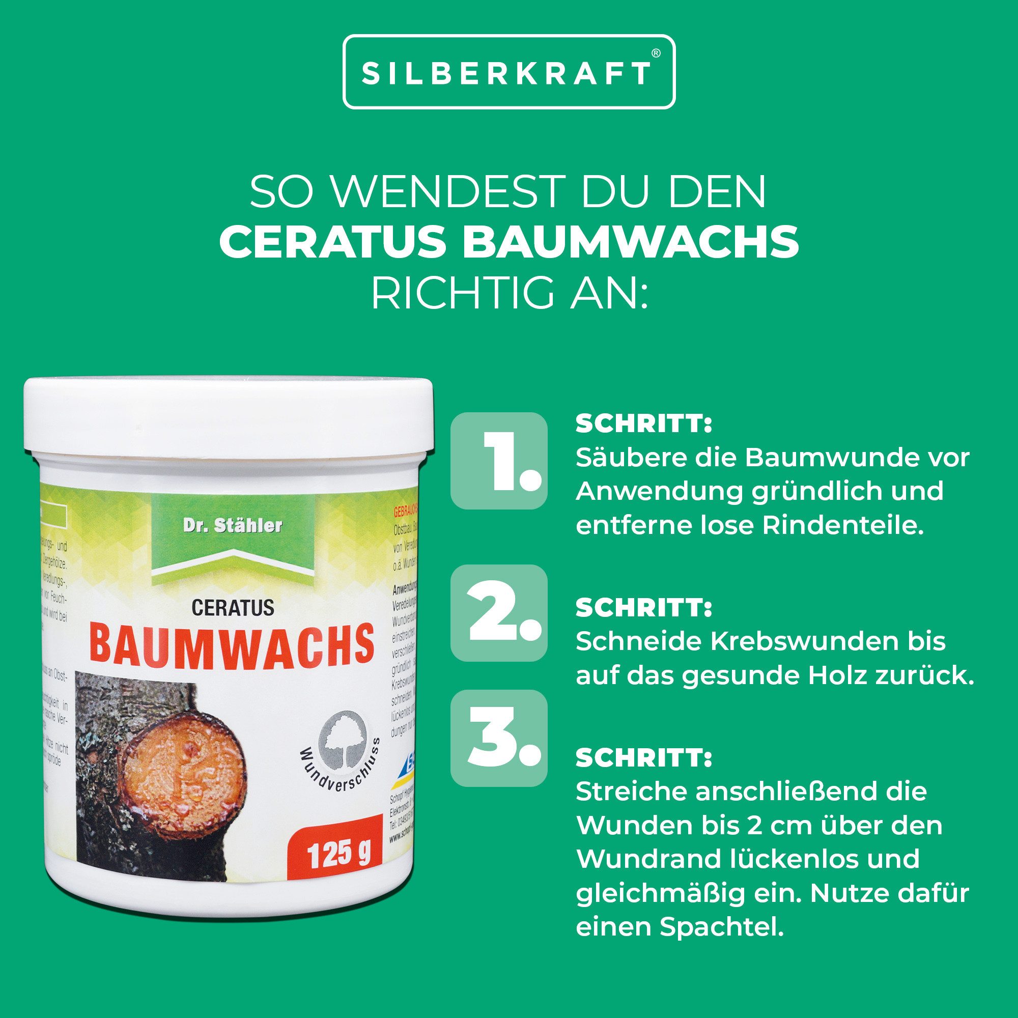 Dr. Stähler Baumwachs Ceratus Baumwachs: Veredlungs- und Wundverschlussmittel, 250 g, Schutz vor Feuchtigkeit & Austrocknung – Ganzjährig anwendbar