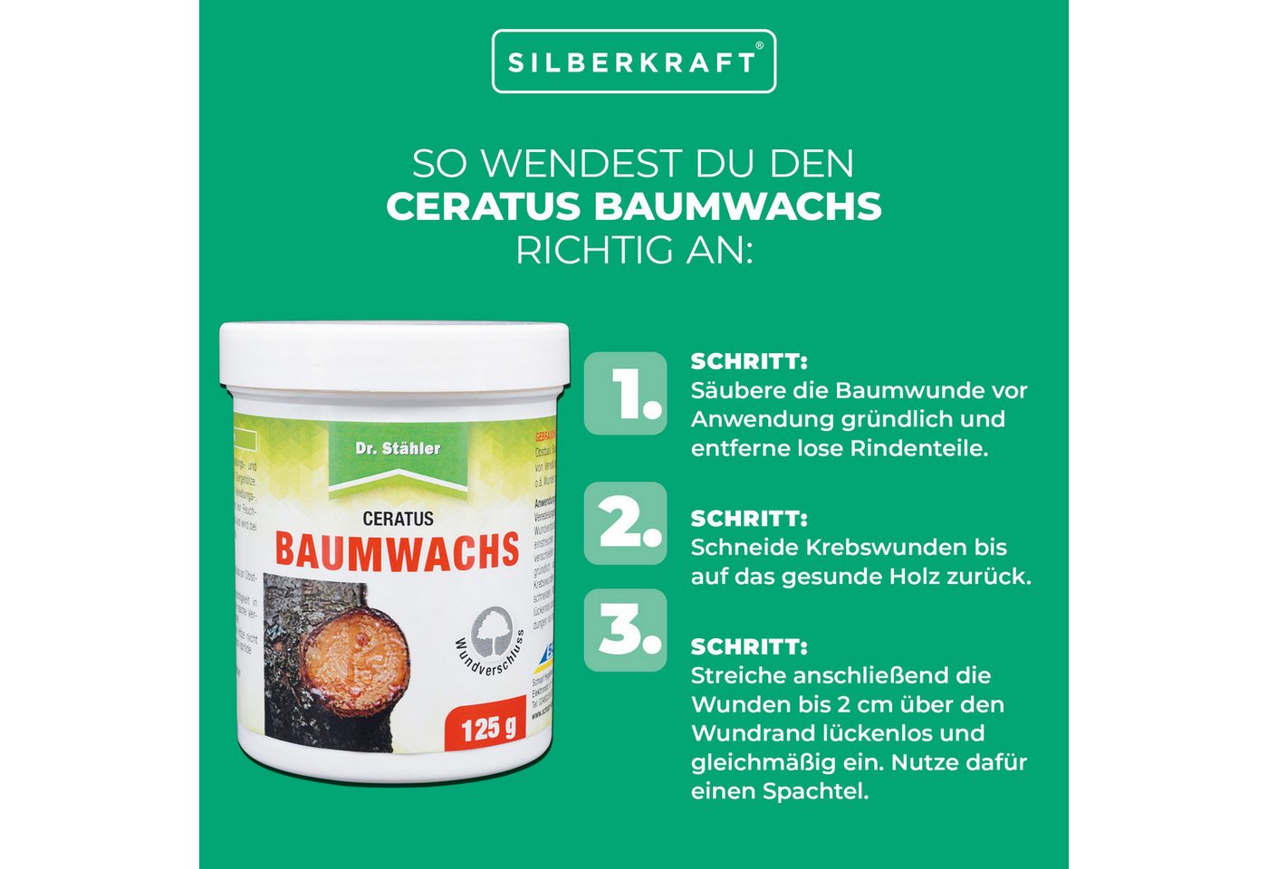 Thumbnail - Silberkraft Baumwachs Ceratus Baumwachs: Veredlungs- und Wundverschlussmittel, 1250 g, Schutz vor Feuchtigkeit & Austroc...