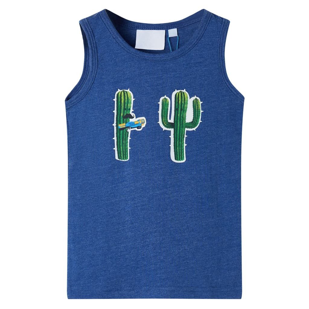 vidaXL Tanktop Kinder-Tanktop Dunkelblau Melange 128