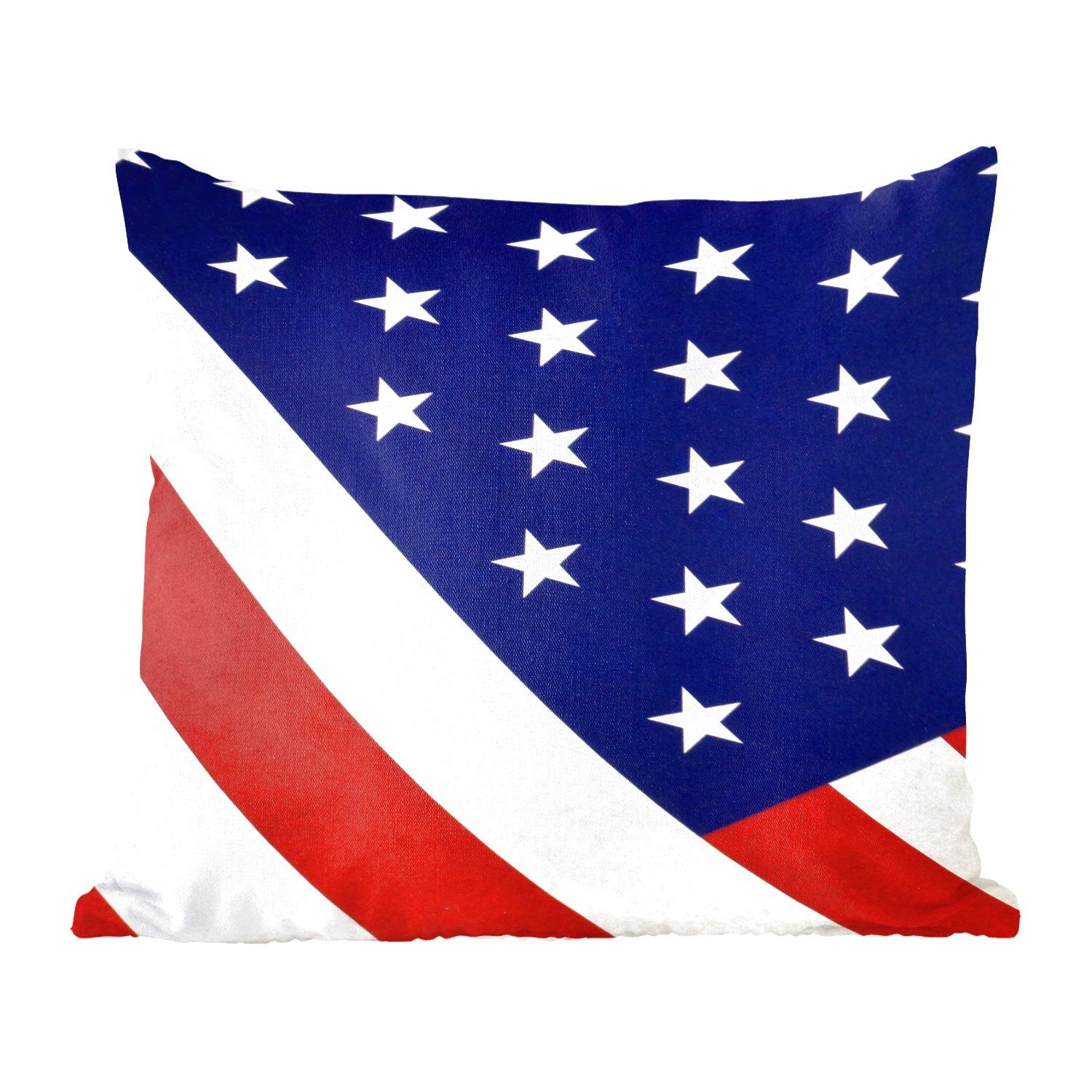 MuchoWow Dekokissen Teil der Flagge der Vereinigten Staaten, Zierkissen mit Füllung für Wohzimmer, Schlafzimmer, Deko, Sofakissen