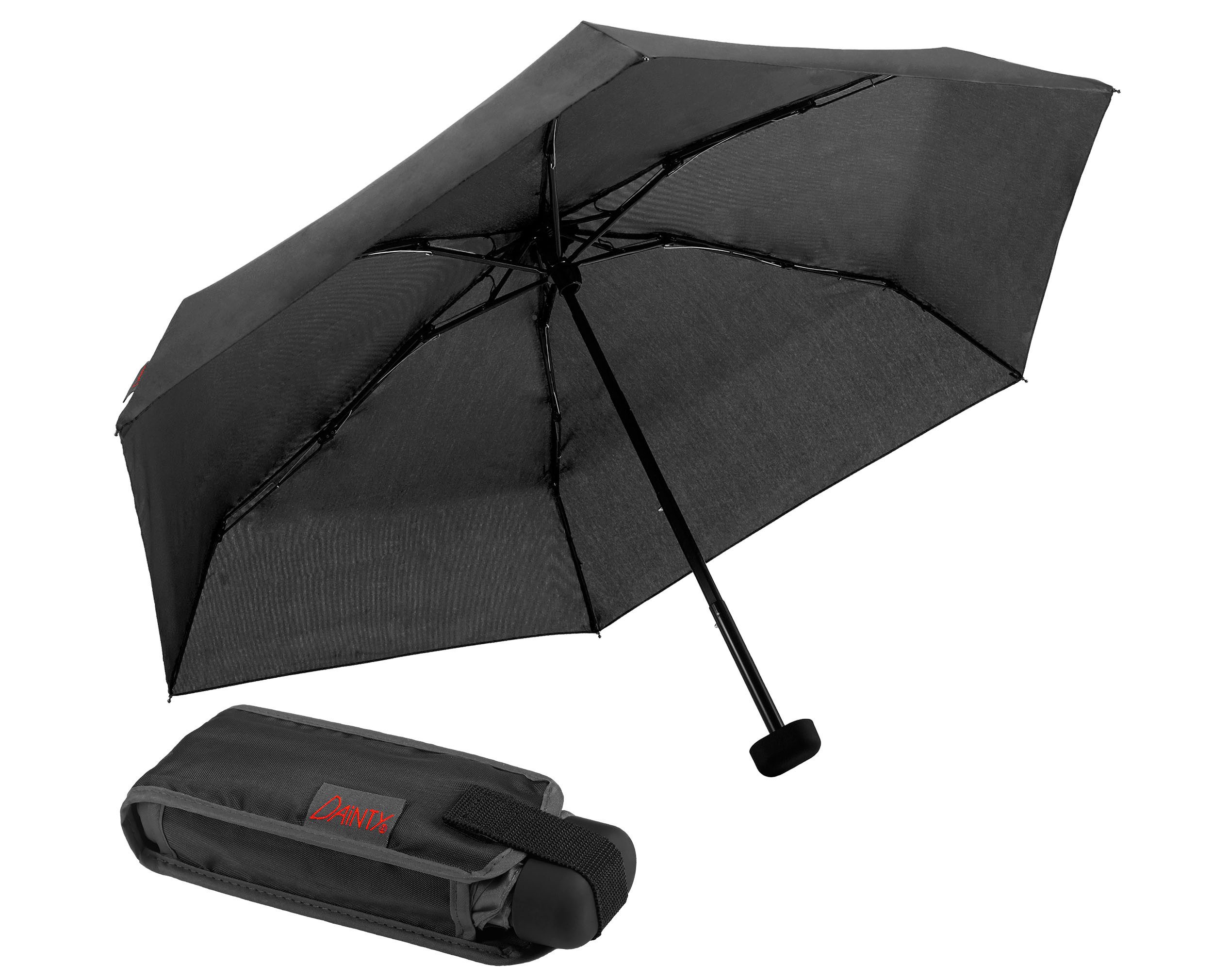 EuroSCHIRM® Taschenregenschirm Dainty, schwarz, besonders leicht, super fla günstig online kaufen