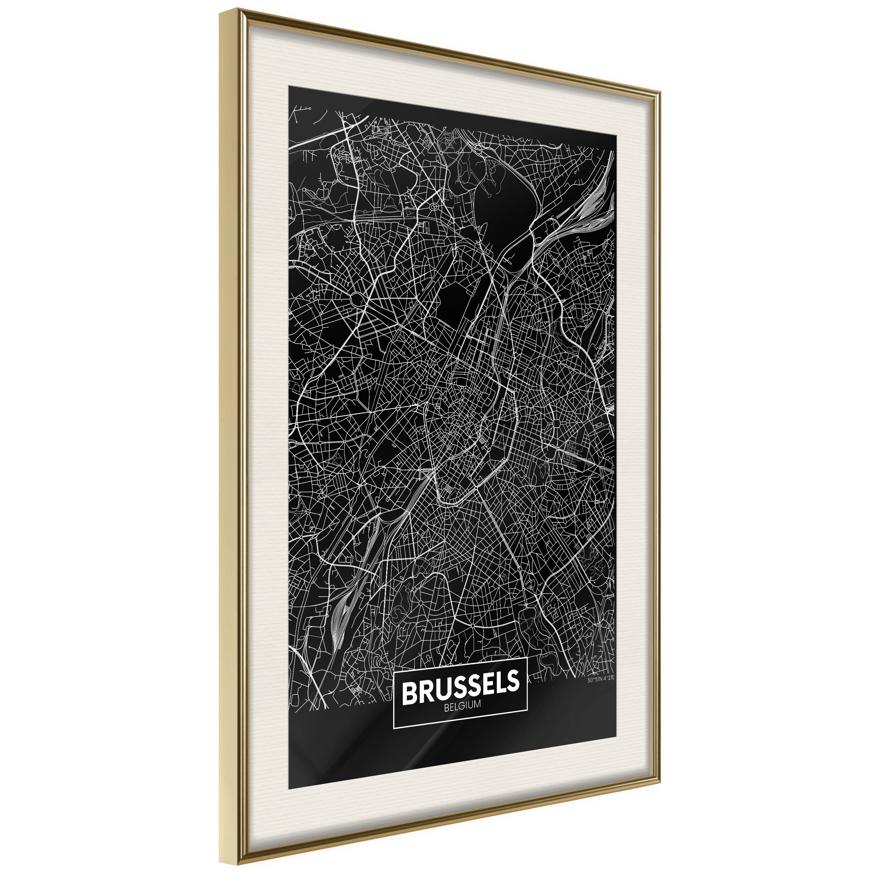 Poster Dark Map of Brussels []