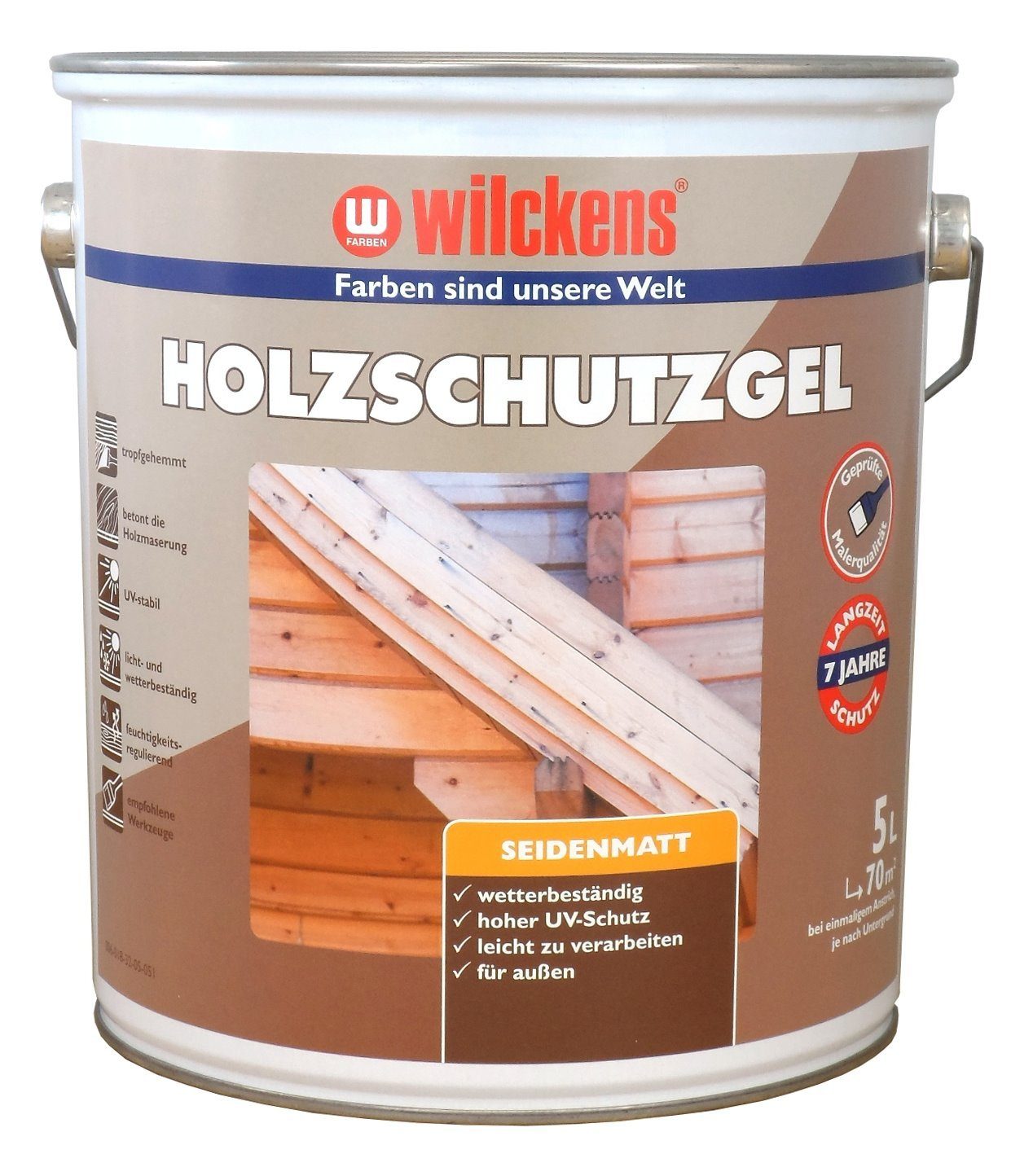 Wilckens Farben Holzschutzlasur, Holzschutz-Gel Kiefer 5 Liter | Holzlasuren