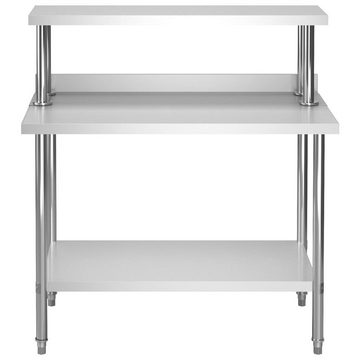 vidaXL Spülenschrank Küchen-Arbeitstisch mit Aufsatzboard 120×60×120 cm Edelstahl (1-St)