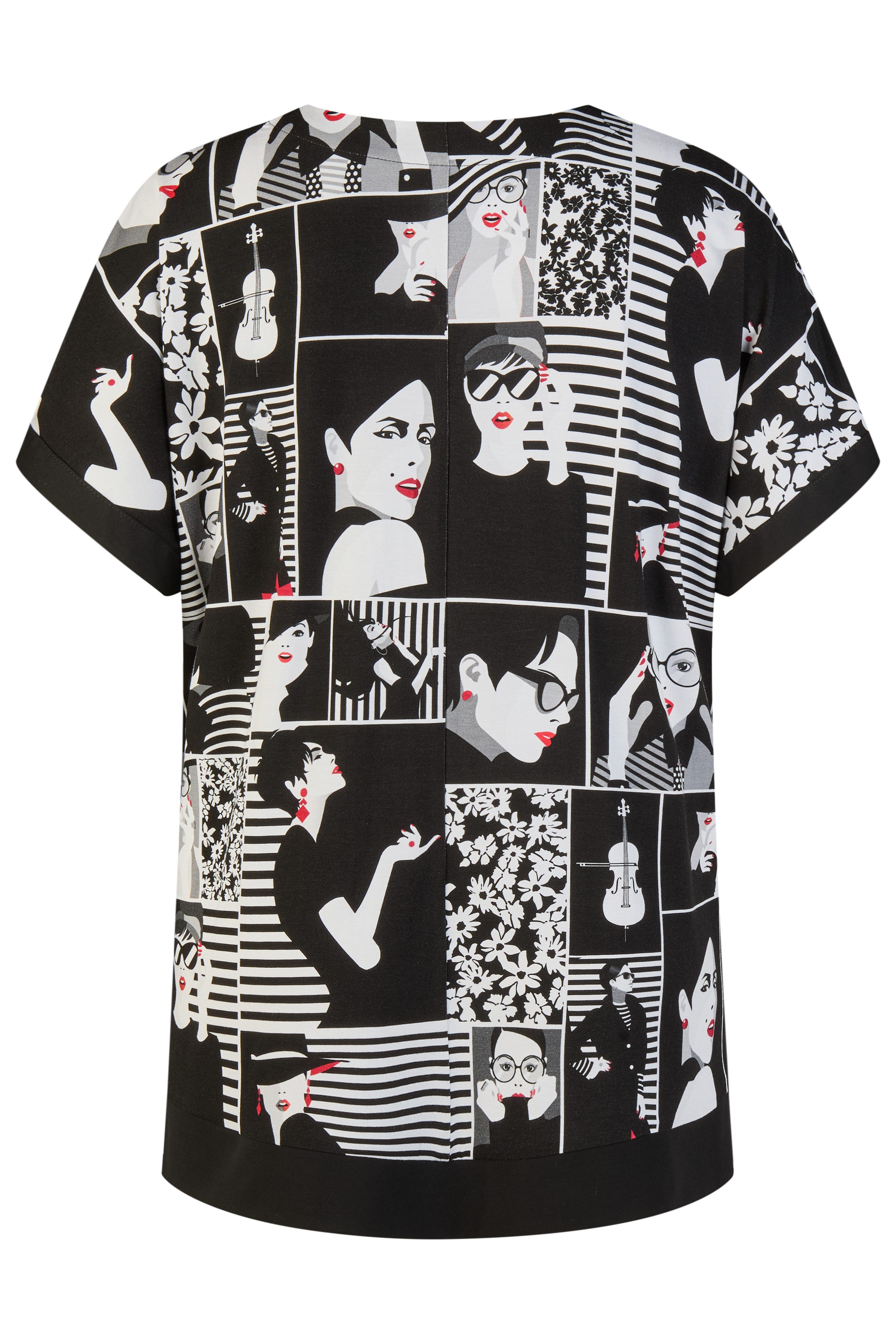 Mona Lisa Print-Shirt Große Größen Sommershirt