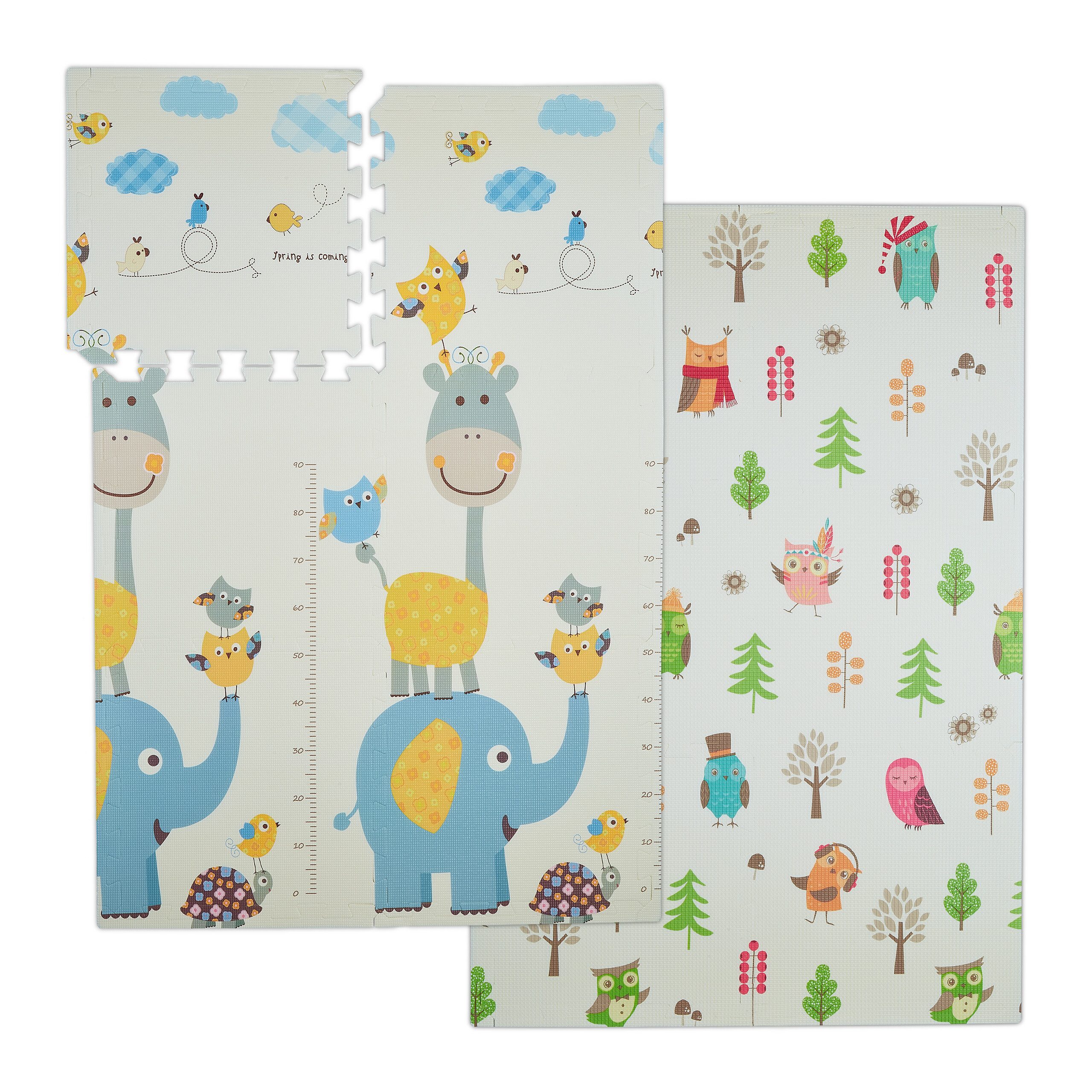 relaxdays Spielmatte Puzzlematte Duo: Eule / Elefanten (6x Puzzleteile, 10x günstig online kaufen
