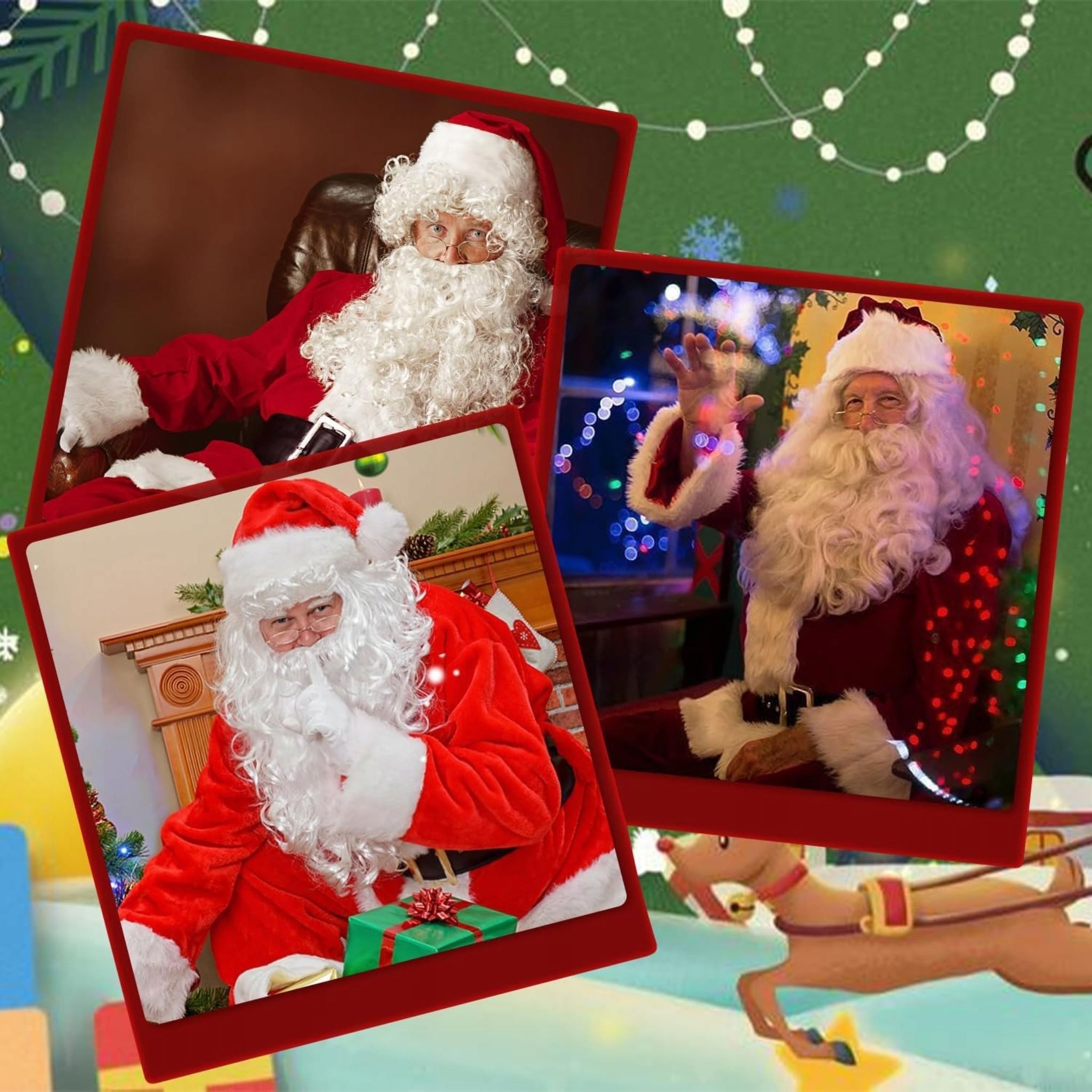 christmas gifts Kostüm Perücke und Bart Set für Weihnachtsmann Kostüm – hochwertig