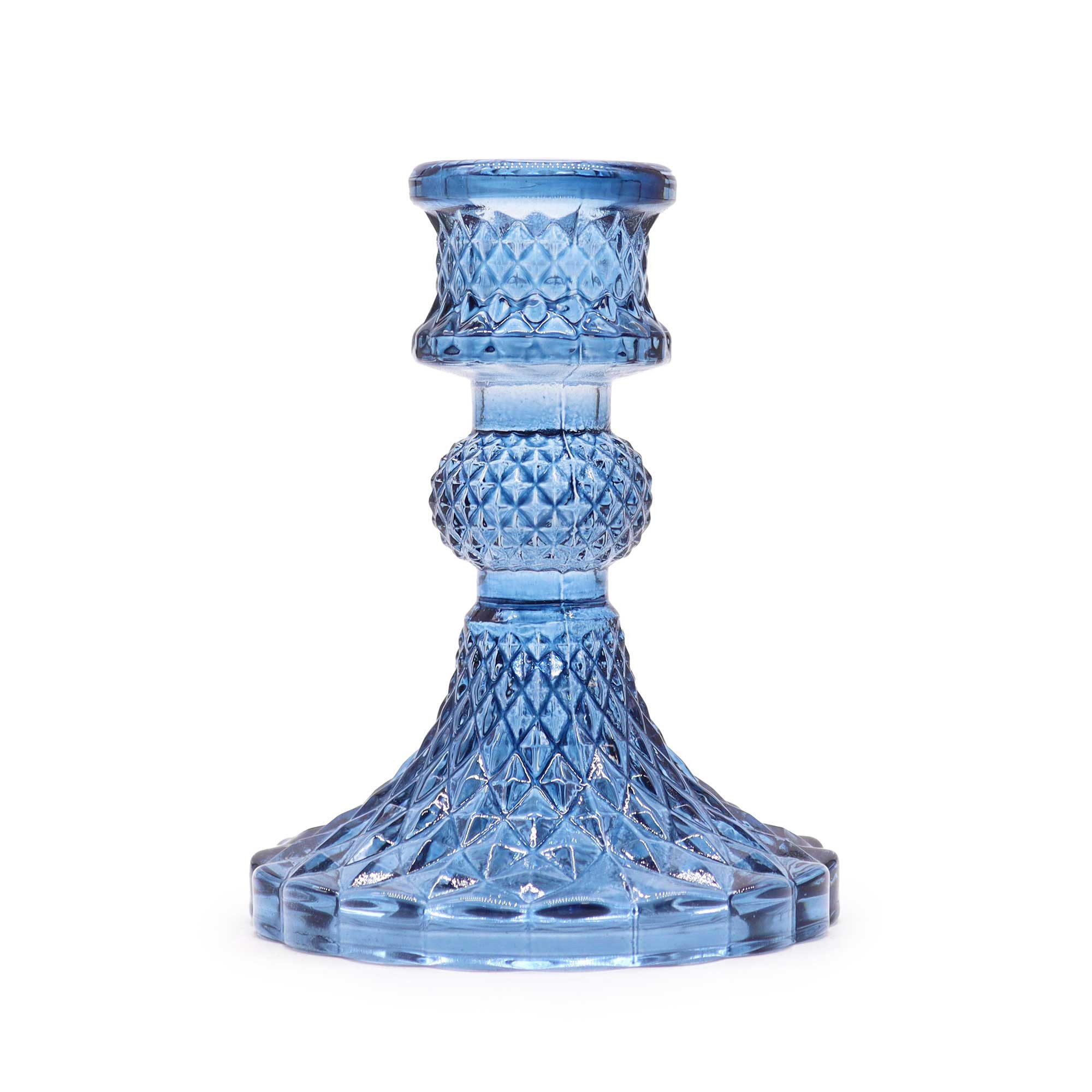 Bali-Homedecor Kerzenständer Vintage Kerzenhalter- Königsblau