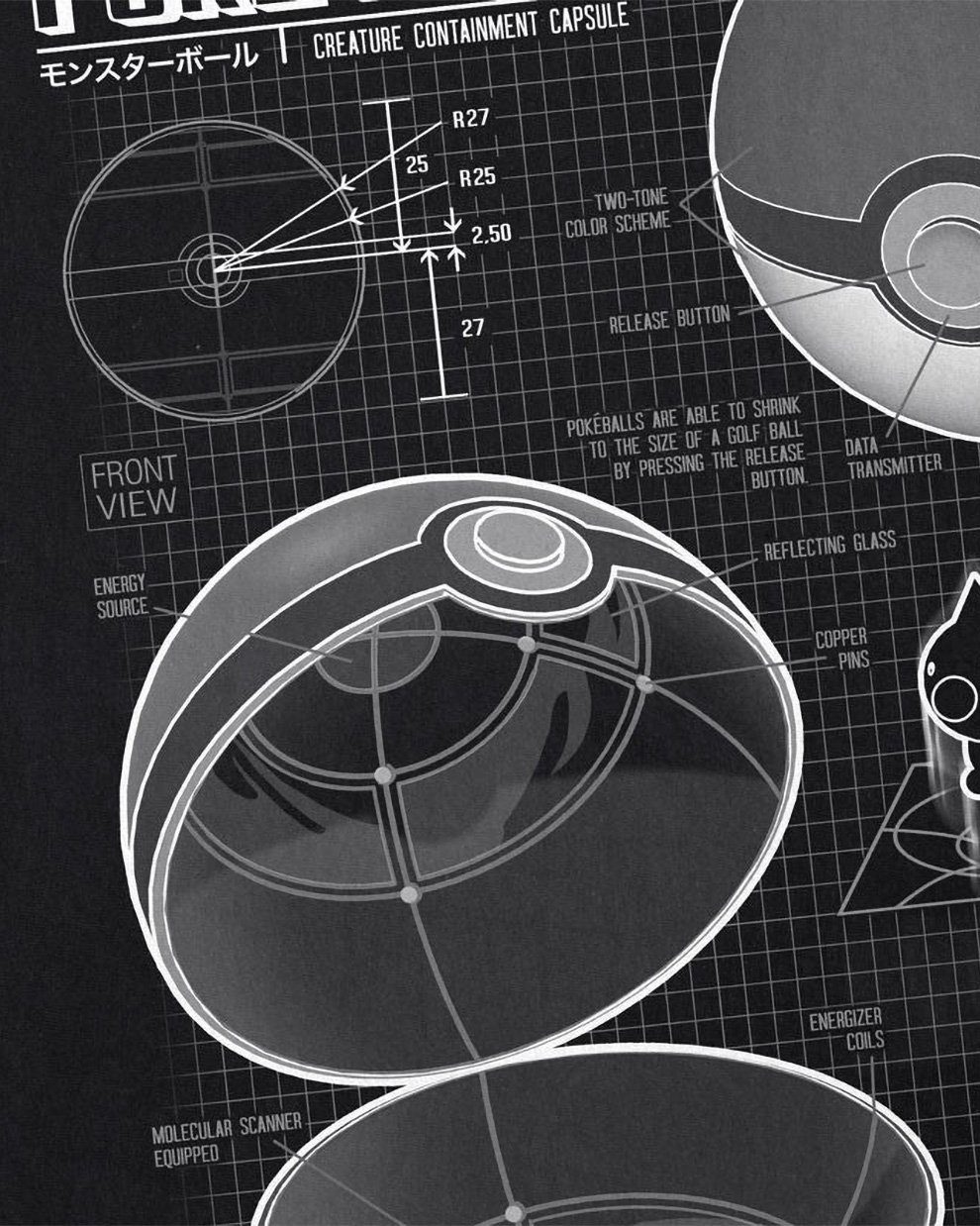 style3 T-Shirt Pokéball Blaupause monster spiel günstig online kaufen