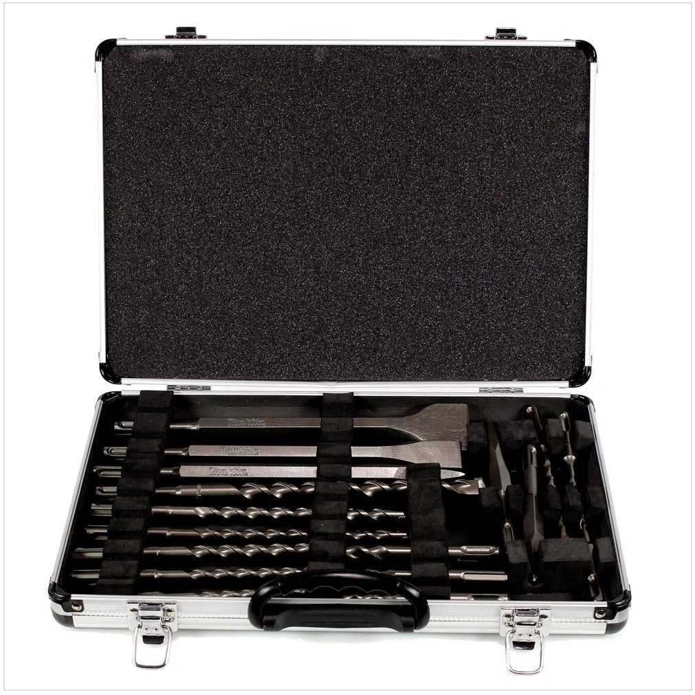 Makita Bohrer- und Meißelsatz D-21200 17tlg. SDS-Plus Bohrer und Meißel Set im Alukoffer