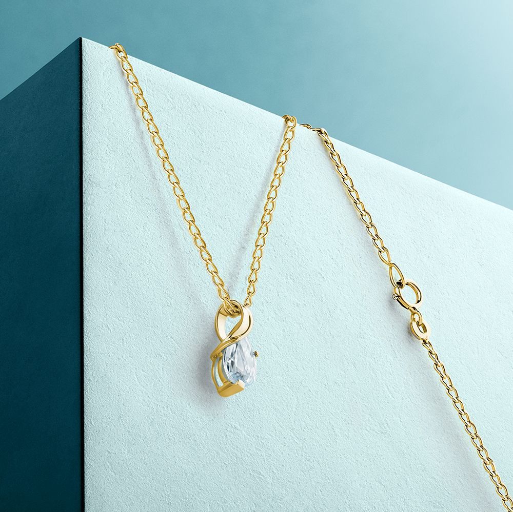 Miore Kette mit Anhänger MG9274N - aus 9 Karat 375 Gelbgold - mit Aquamarin günstig online kaufen