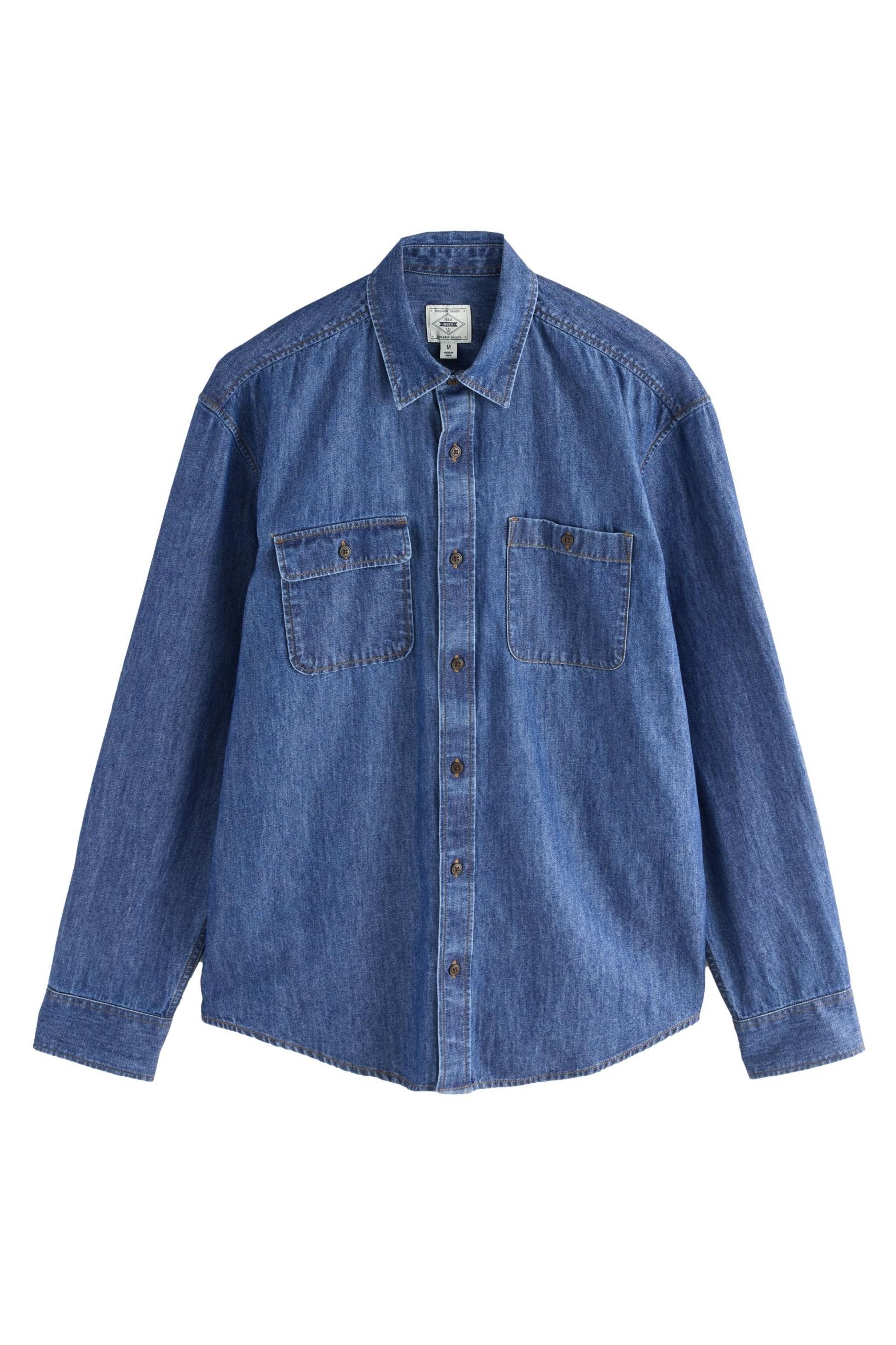 Langarmhemd Langärmeliges Hemd aus Denim