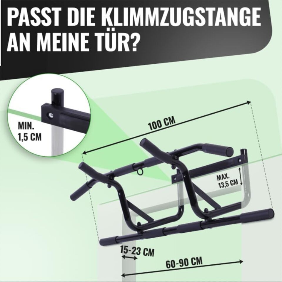 REVOLOR Klimmzugstange Für Türrahmen – Ohne Bohren, Bis 300 Kg, 360° Double-Gear-Verriegelung, Wasserwaage, Für 75–105 Cm Breite