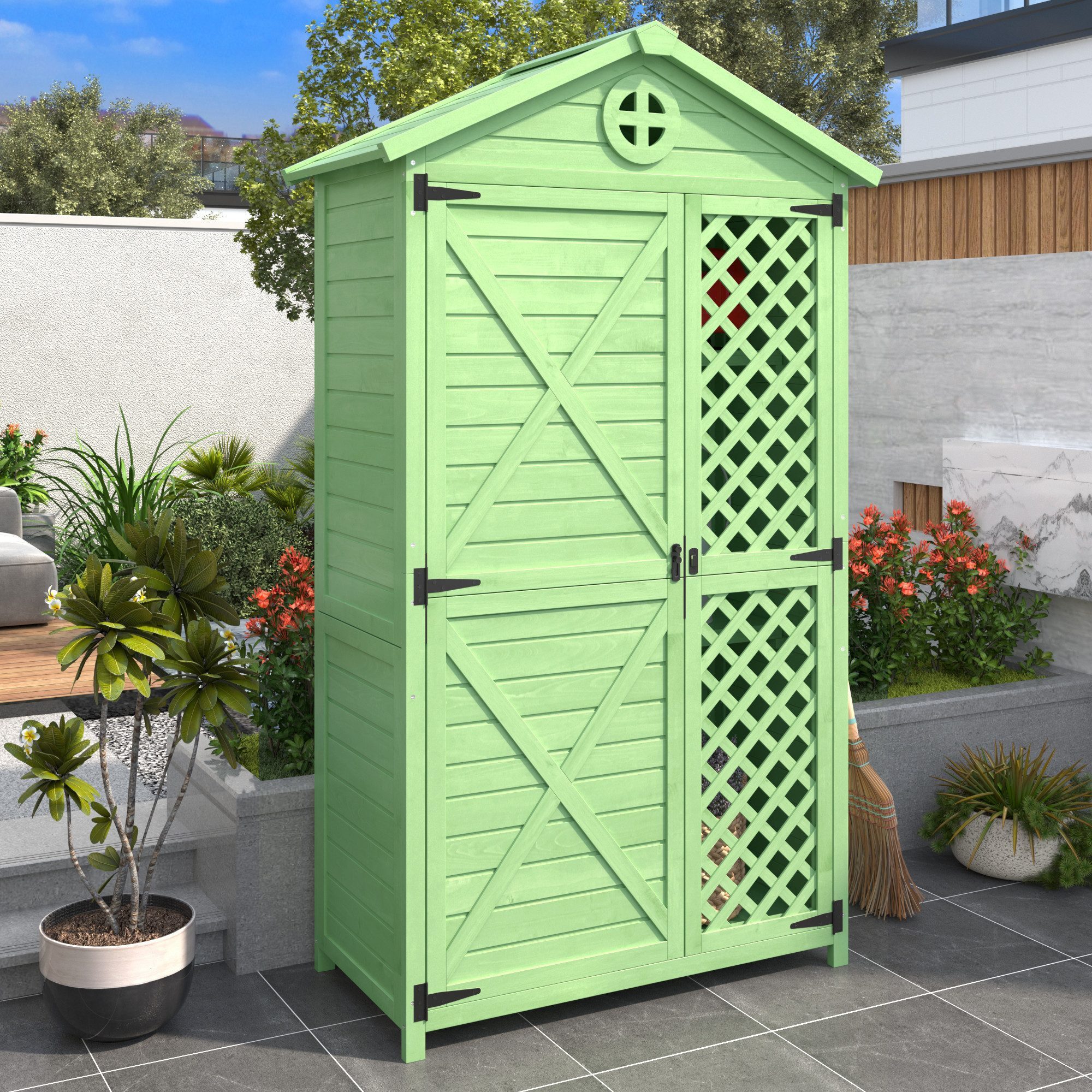 HAUSS SPOLE Garten-Geräteschrank Gartenmöbel Aufbewahrungsschuppen, Werkzeu günstig online kaufen