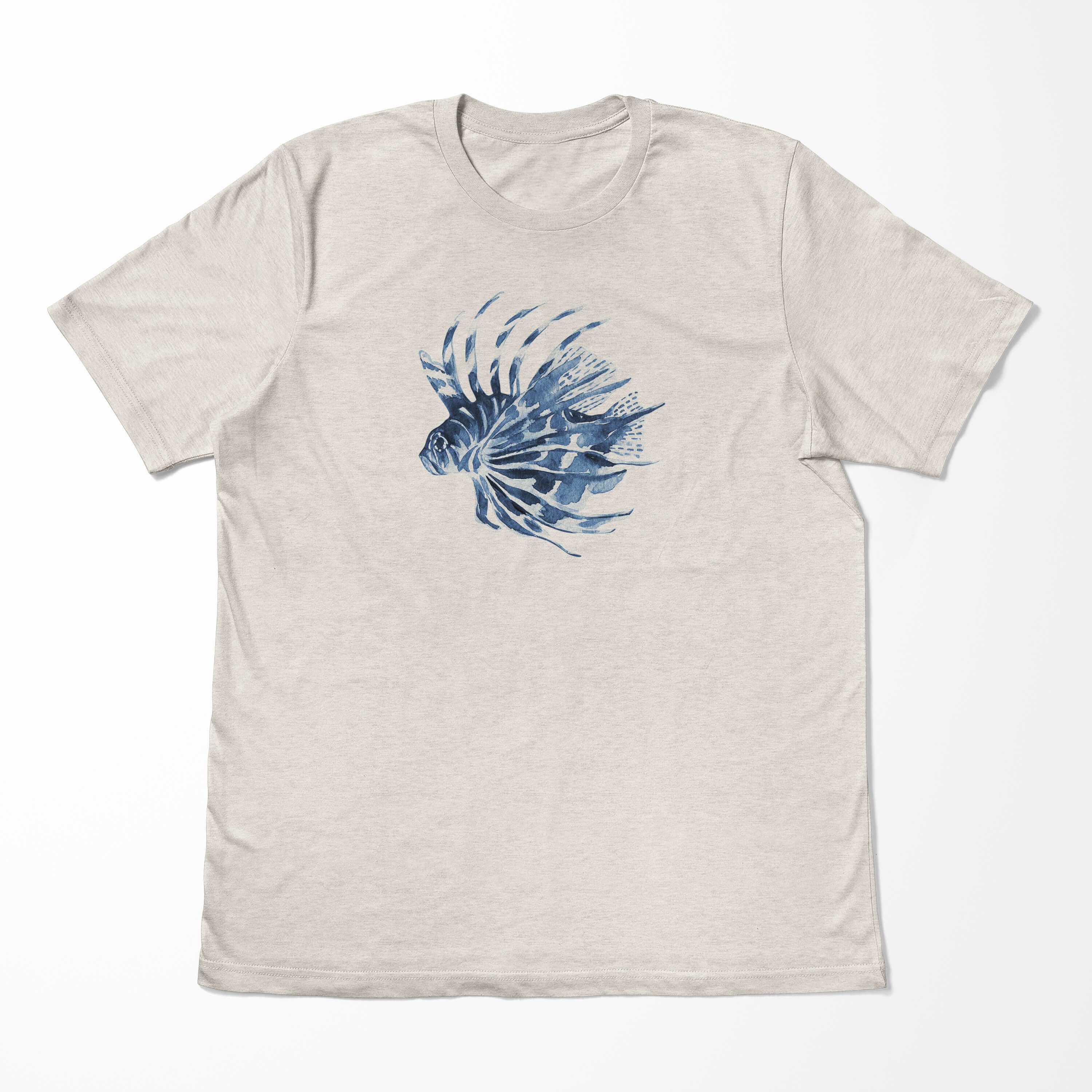 Sinus Art Shirt Stachelfisch T-Shirt Motiv 100% Nachhaltig gekämmte Wasserfarben T-Shirt Bio-Baumwolle Ökomode Herren (1-tlg)