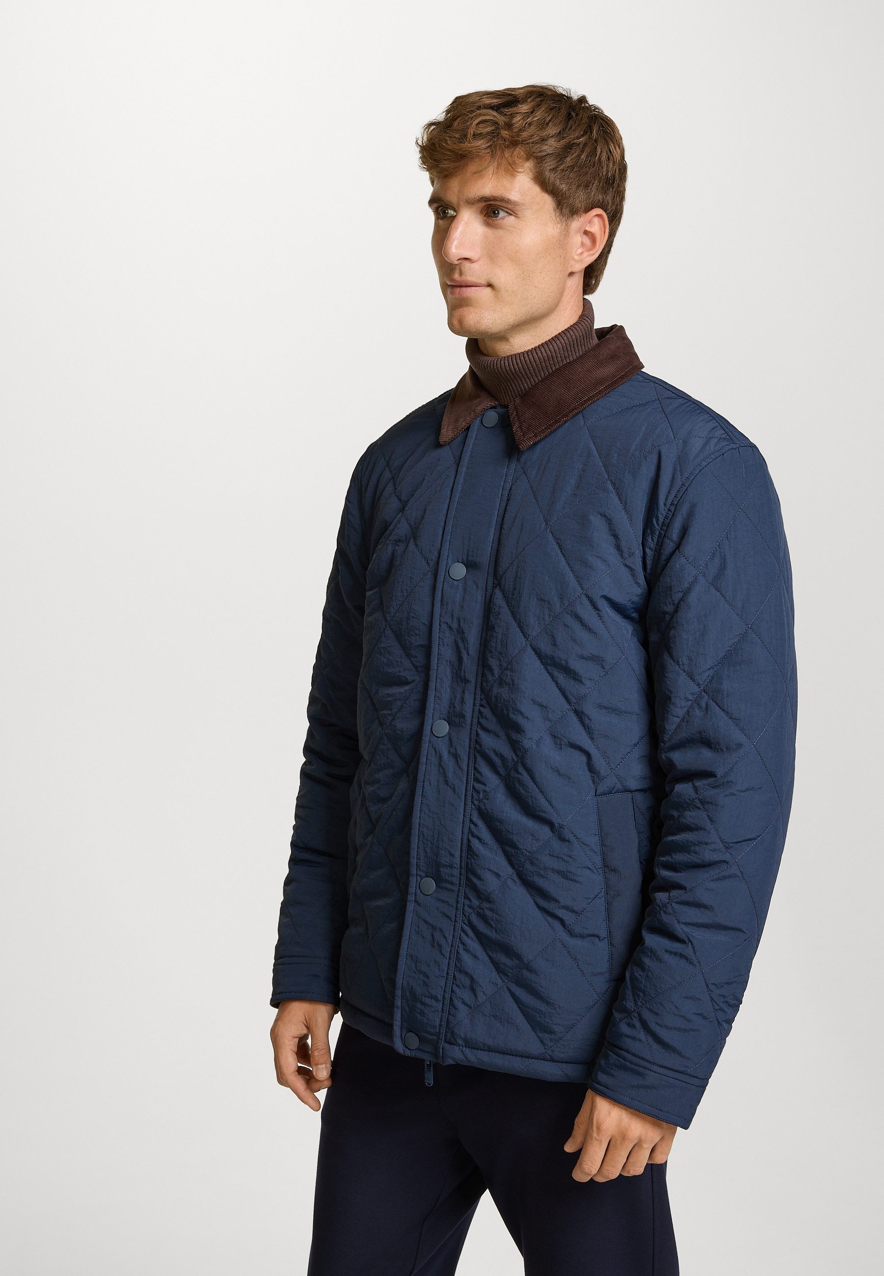 Kronstadt Sommerjacke Herren KSDyott quilted Herrenjacke Daunen-Optik Steppjacke mit Cordkragen