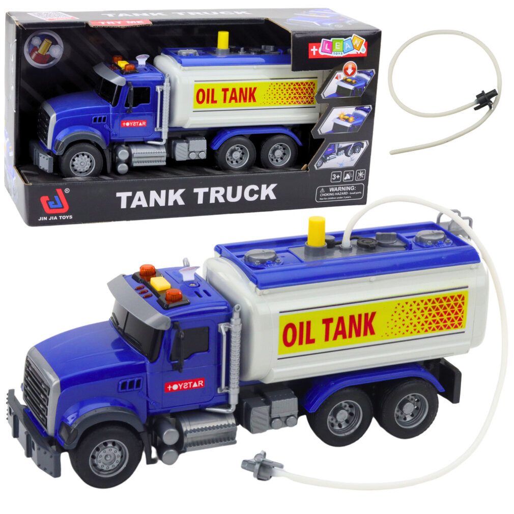 LEAN TOYS Spielzeug-Boot Lean Wassertankwagen Lichter Geräusche Blau 1:14