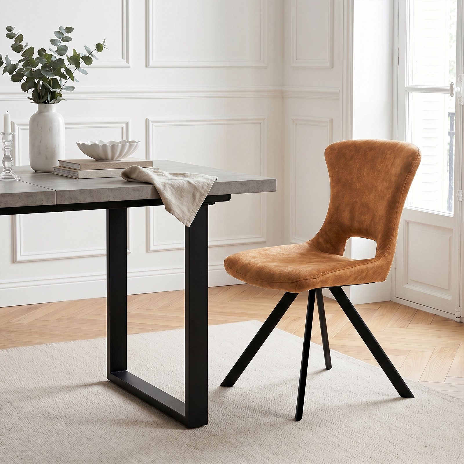 Jiexi Esszimmerstuhl Premium Flanell Esszimmerstuhl, Modernes Design Polsterstuhl