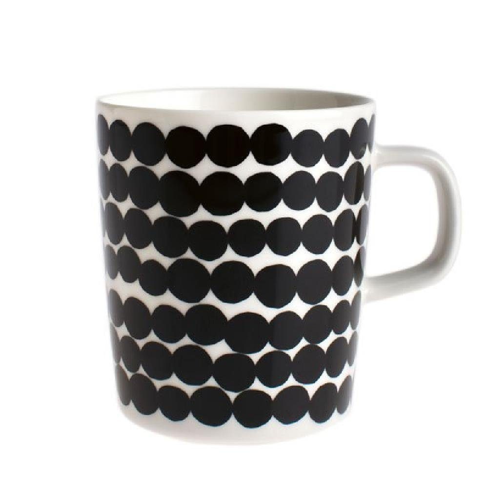 Marimekko Tasse Becher Oiva Räsymatto Schwarz-Weiß (Klein)