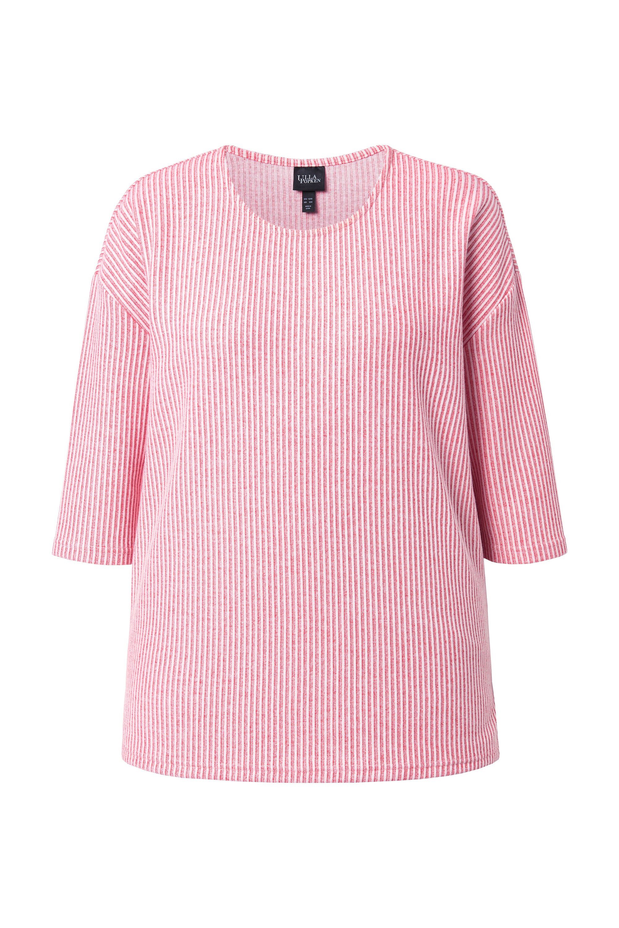 Ulla Popken Strickpullover Pullover Streifenstruktur Rundhals 3/4-Arm