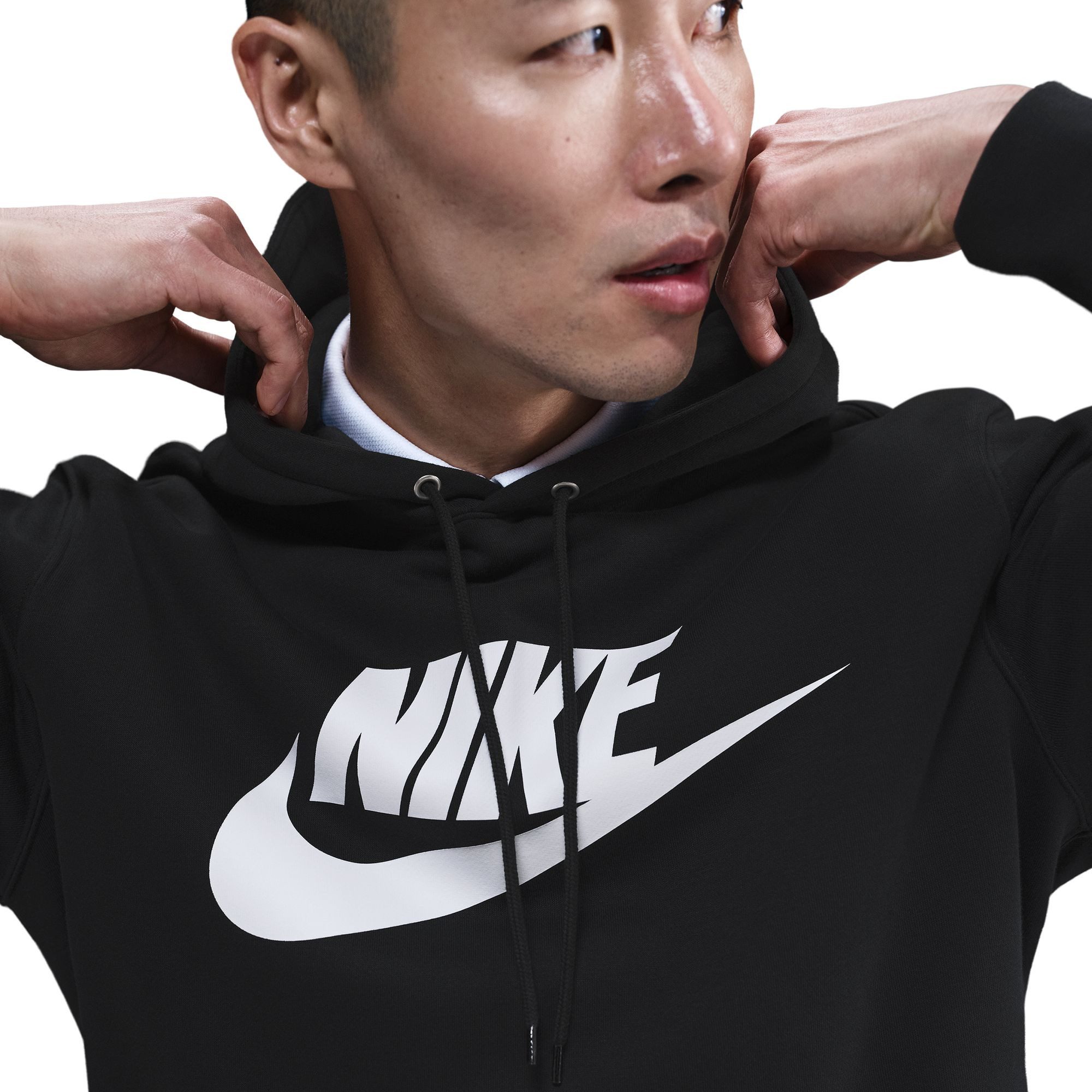 Nike Sportswear Kapuzensweatshirt M NK CLUB BB PO GFX HOODIE Rundhalsausschnitt, Kurzarm-Design, sportliche Passform