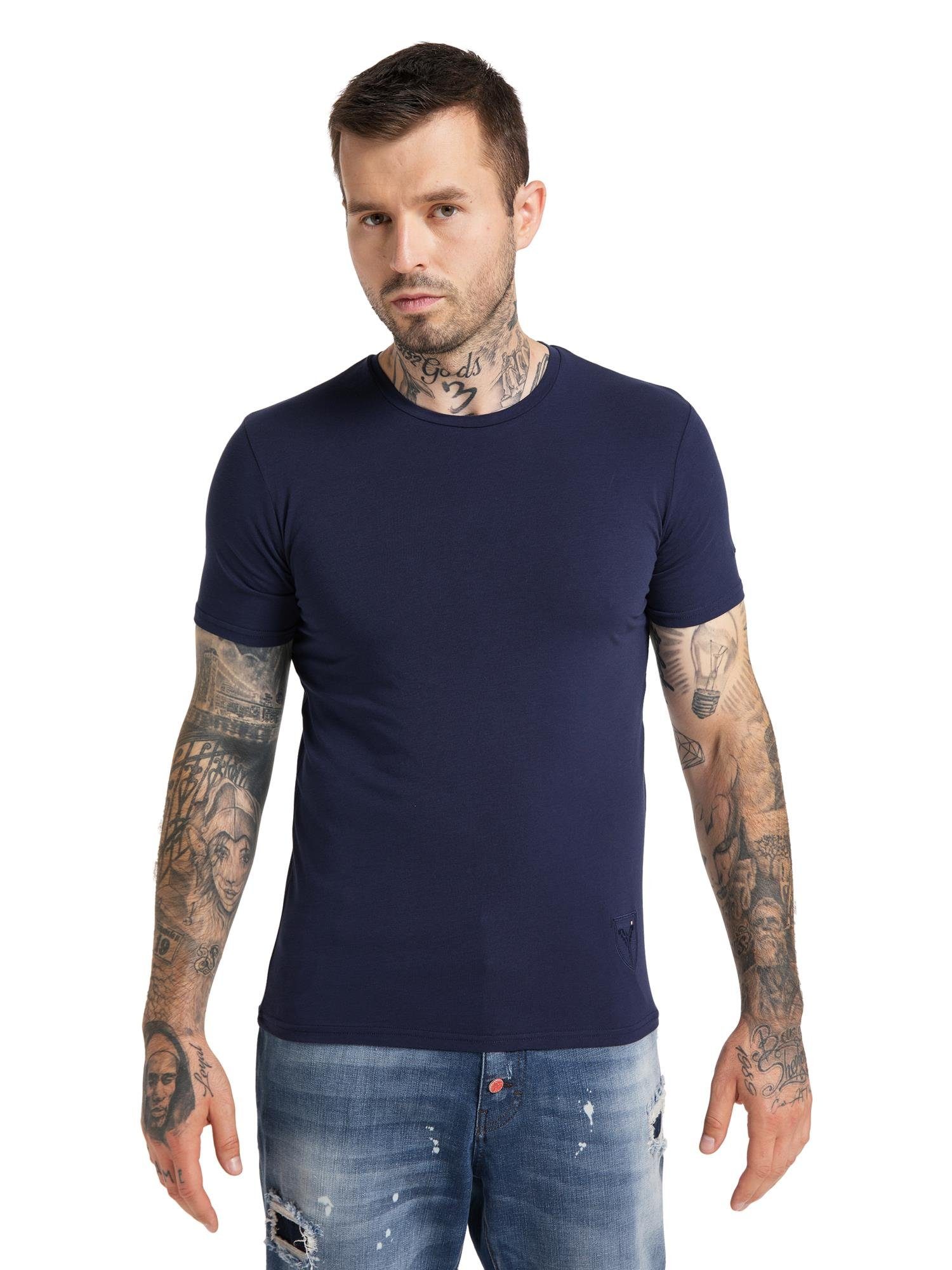 CARLO COLUCCI Kurzarmshirt Cavallar Navy